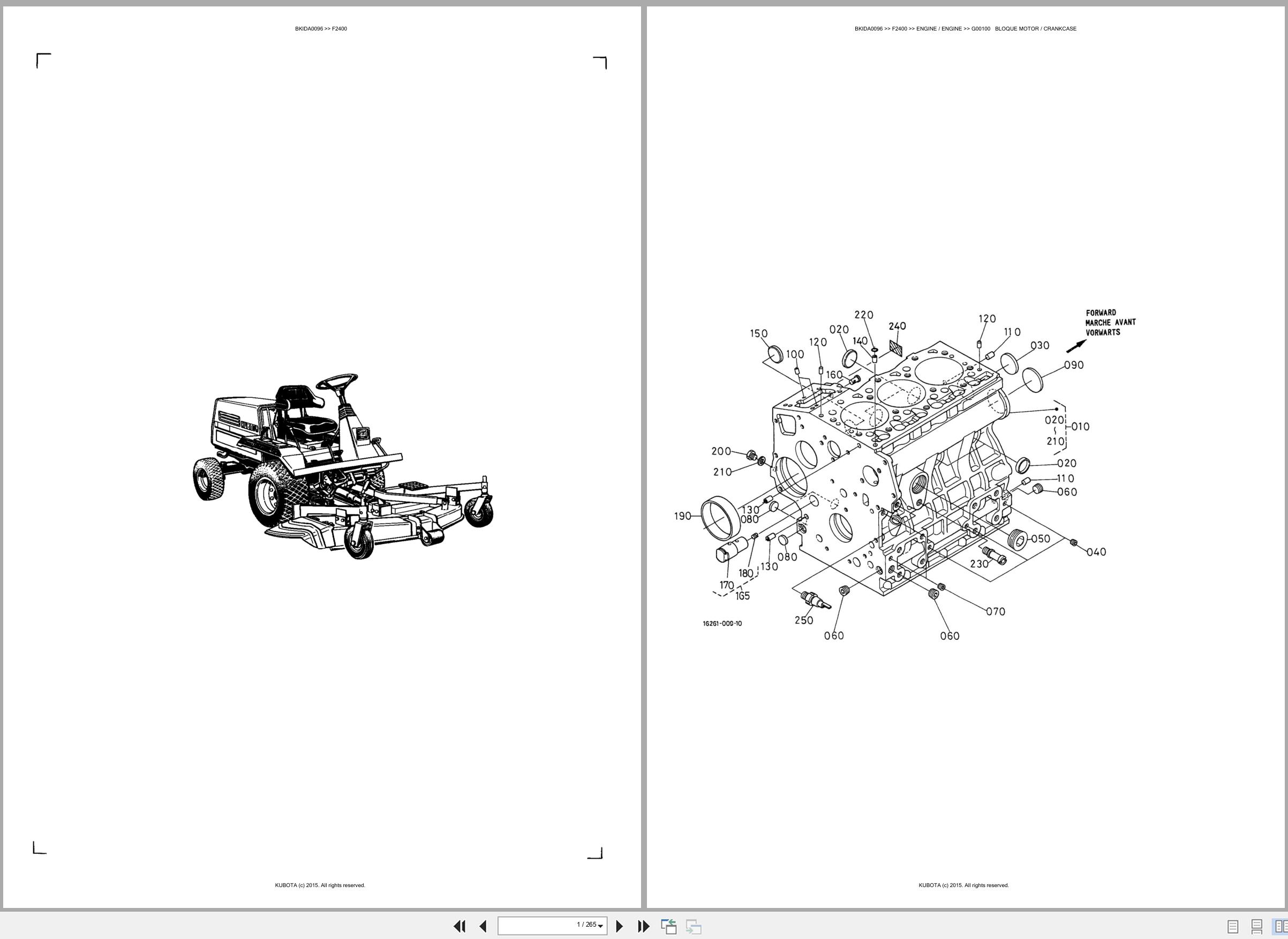 Kubota Front Mower F2400 Spare Parts Catalog EN ES (1)