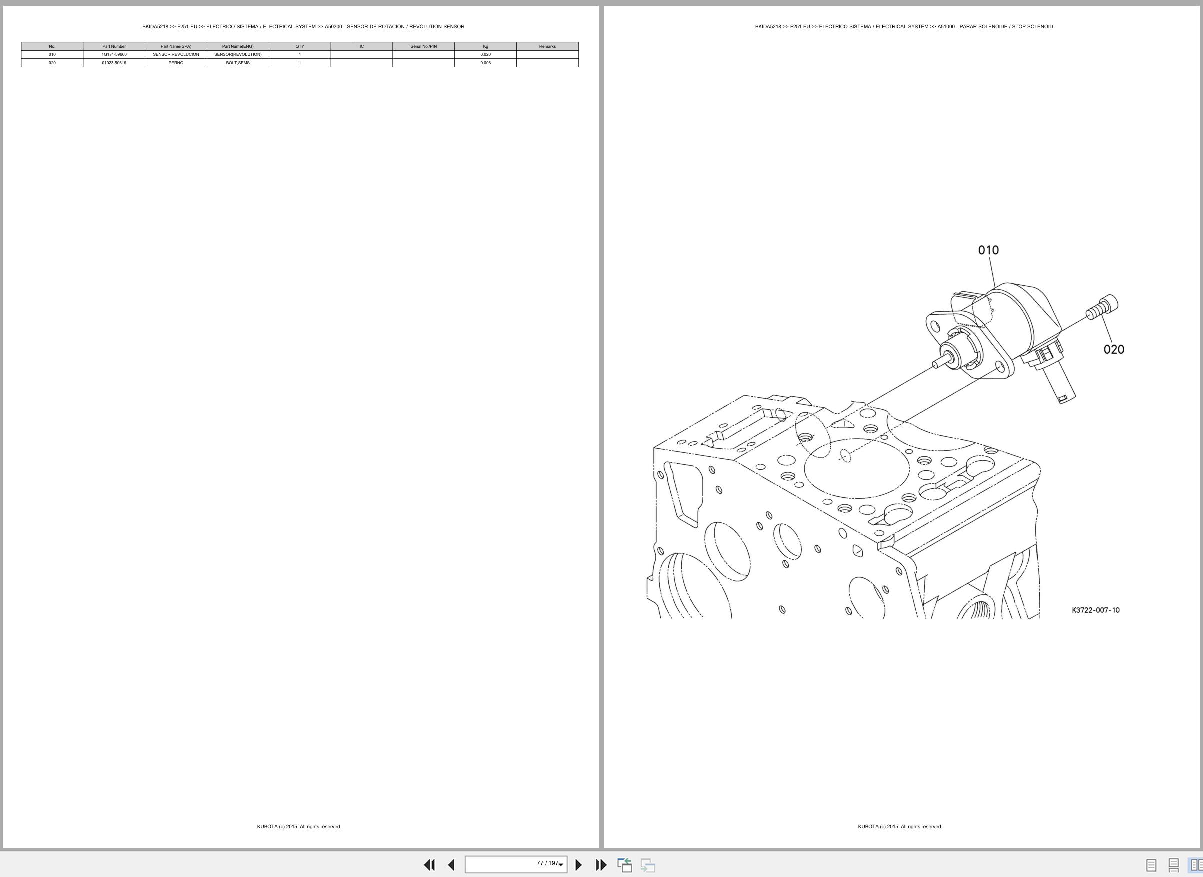 Kubota Front Mower F251 EU Spare Parts Catalog EN ES (2)