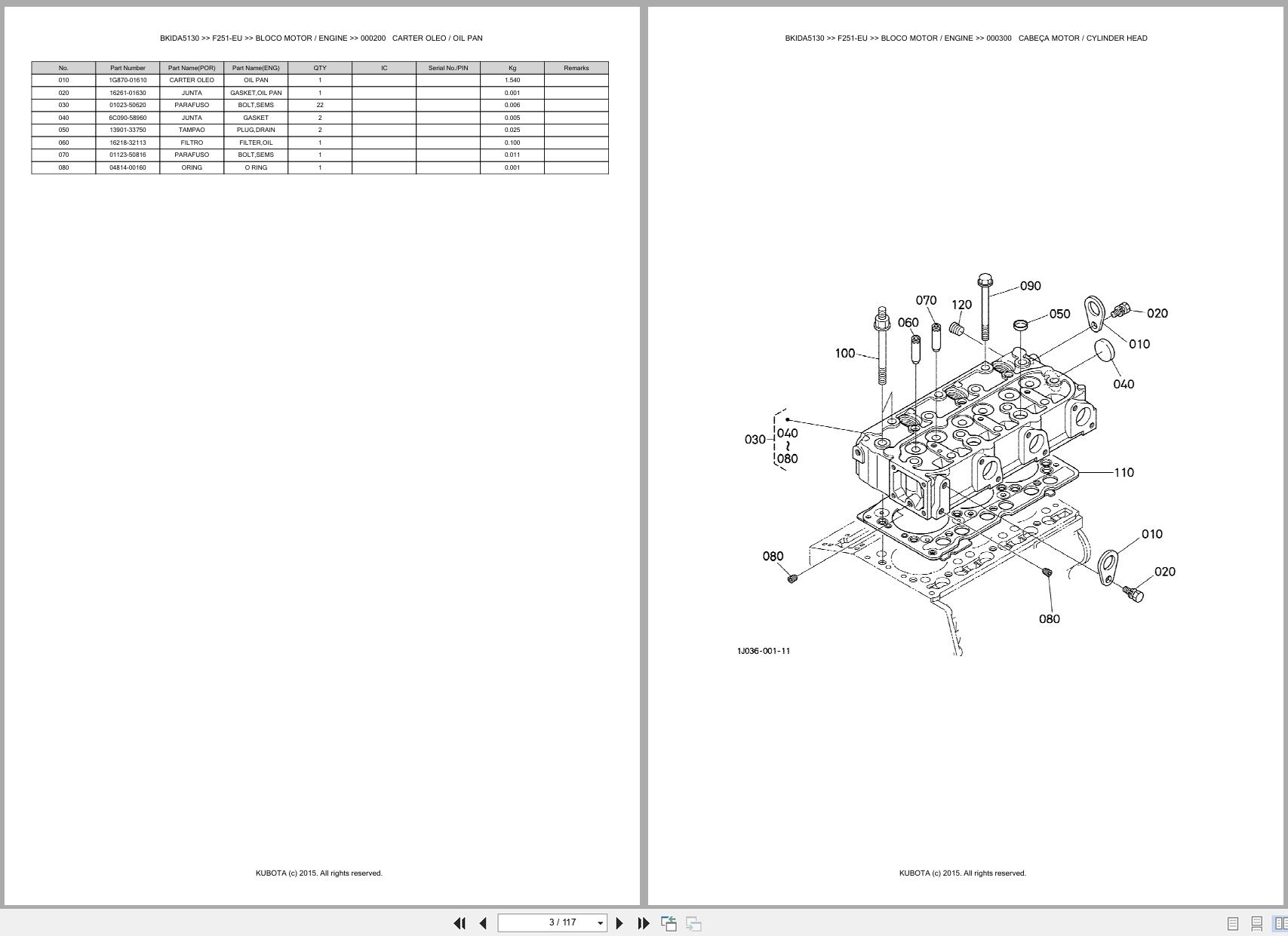 Kubota Front Mower F251 EU Spare Parts Catalog EN PT (3)