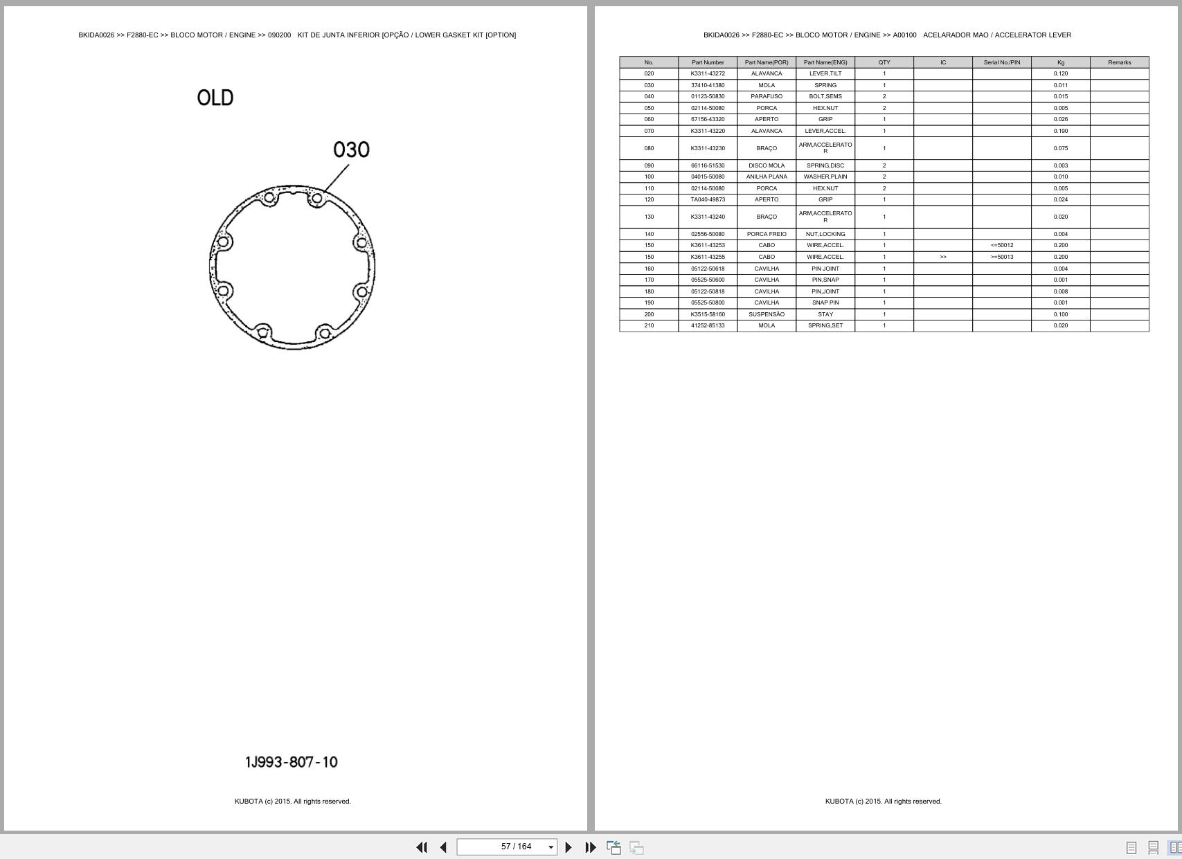 Kubota Front Mower F2880 EC Spare Parts Catalog EN PT (2)