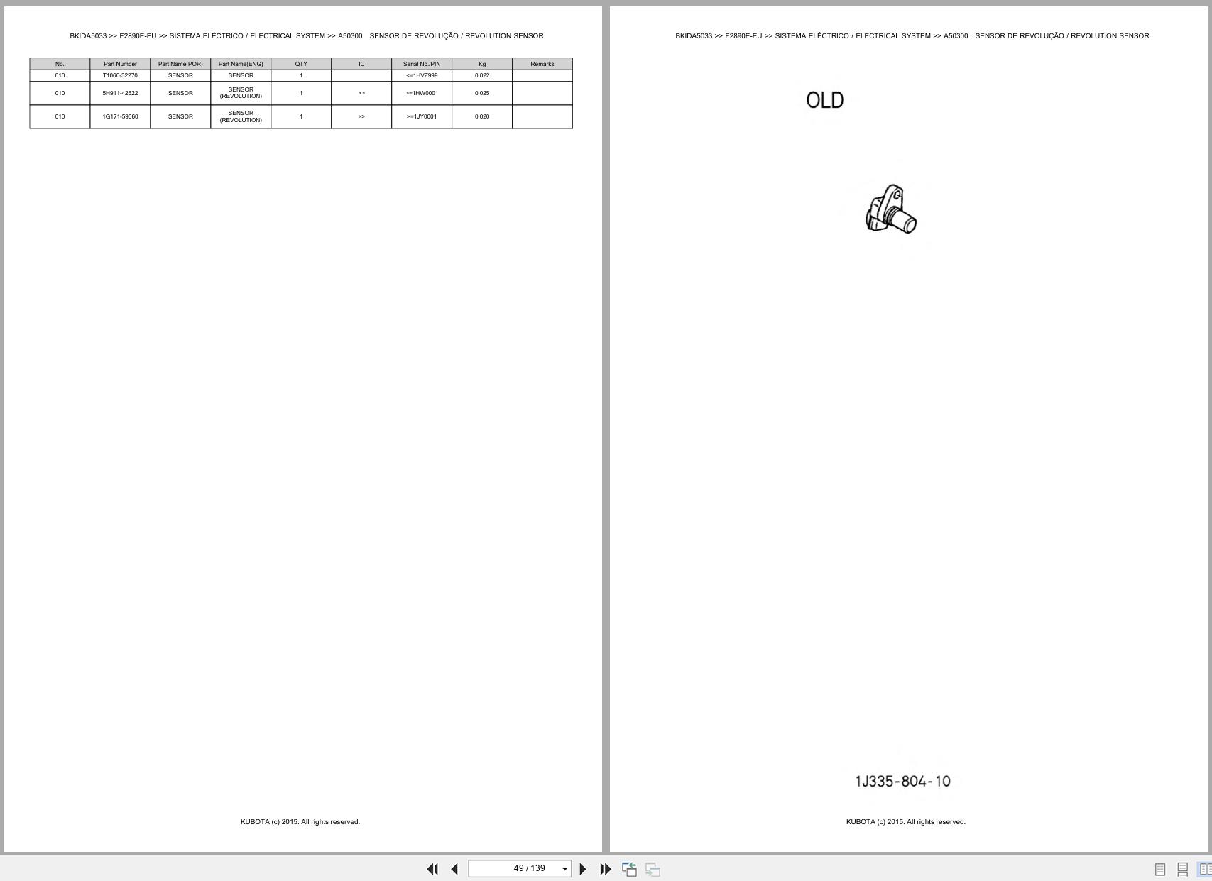 Kubota Front Mower F2890E EU Spare Parts Catalog EN PT (2)