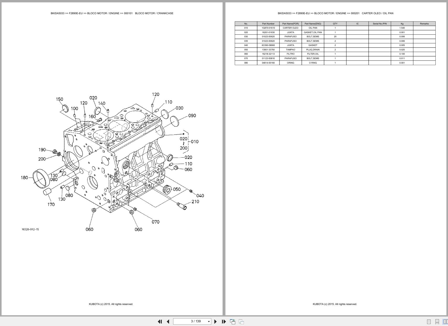 Kubota Front Mower F2890E EU Spare Parts Catalog EN PT (3)