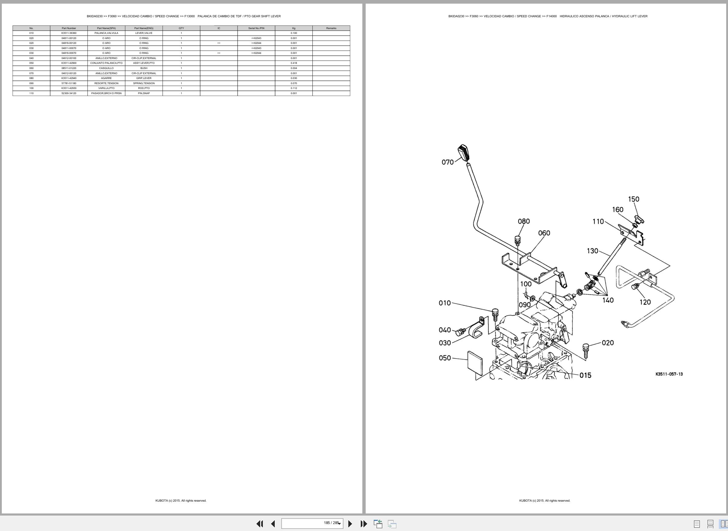 Kubota Front Mower F3060 Spare Parts Catalog EN ES (3)