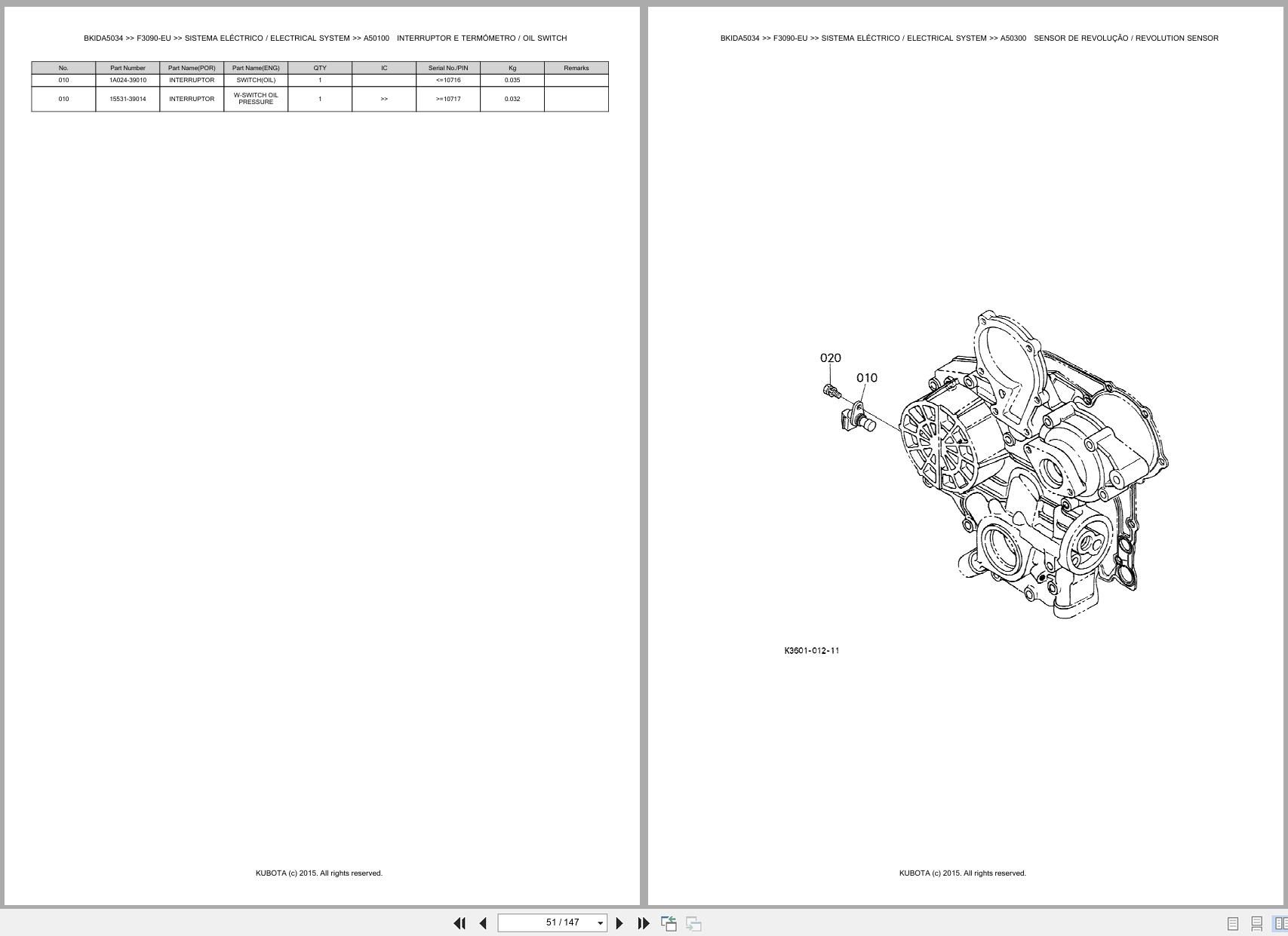 Kubota Front Mower F3090 EU Spare Parts Catalog EN PT (2)