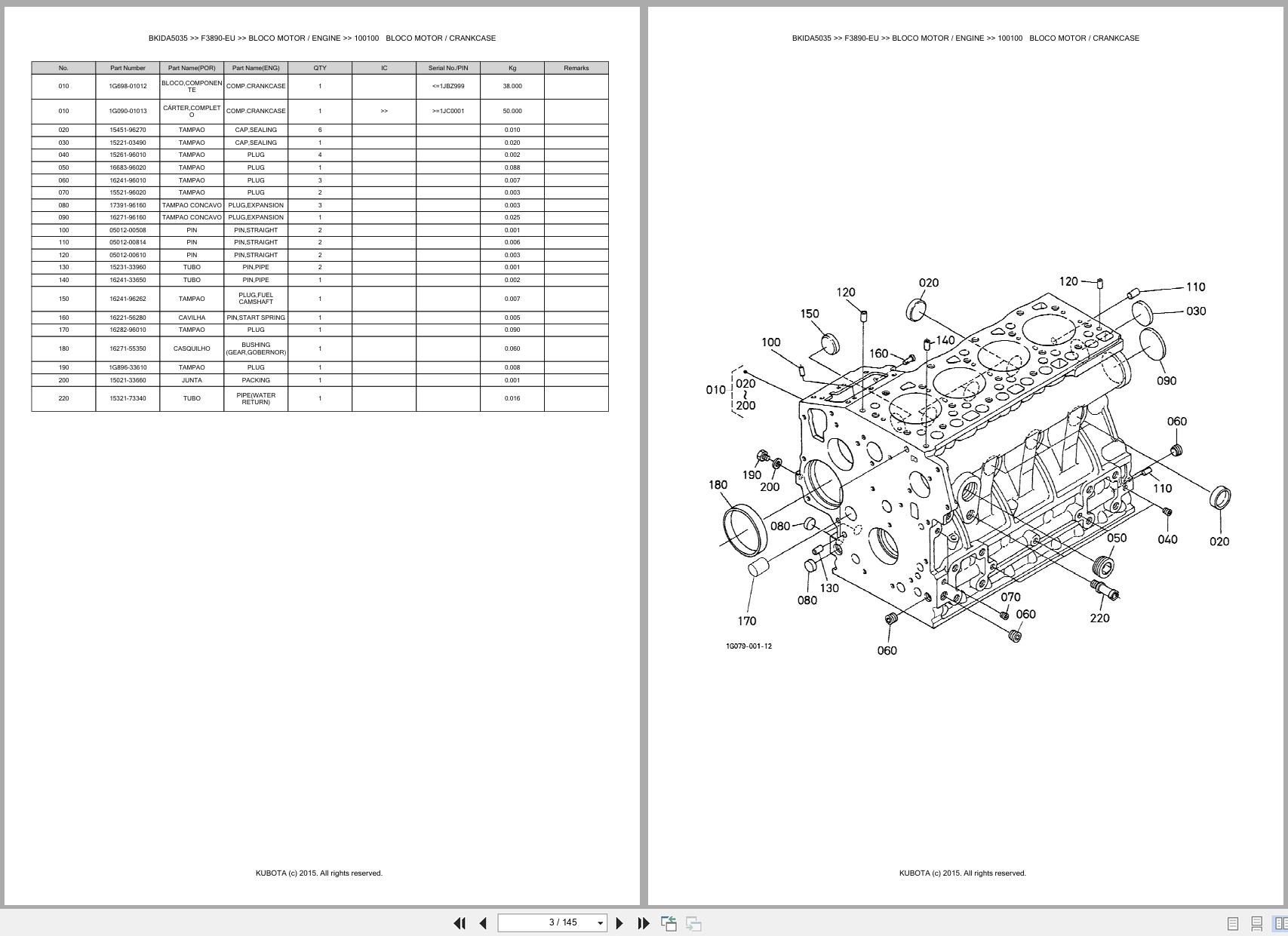 Kubota Front Mower F3890 EU Spare Parts Catalog EN PT (3)
