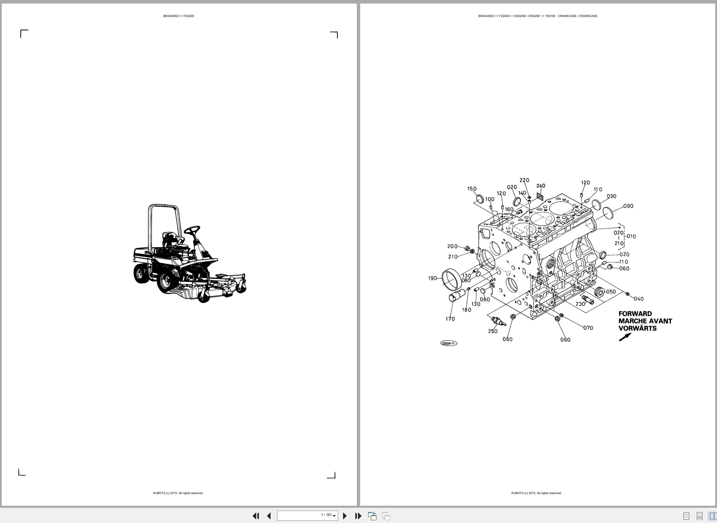 Kubota Front Mower FZ2400 Spare Parts Catalog EN ES (1)