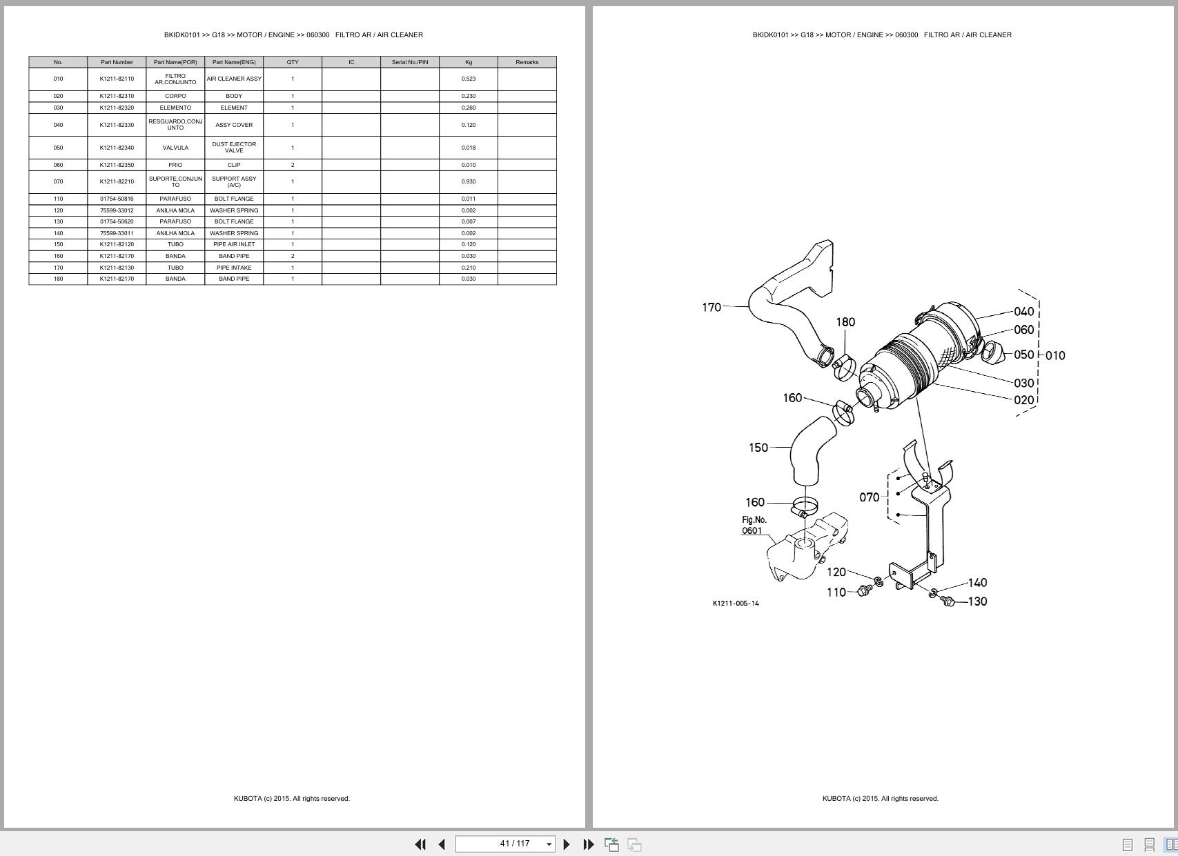 Kubota Garden Tractor G18 Spare Parts Catalog EN PT (2)