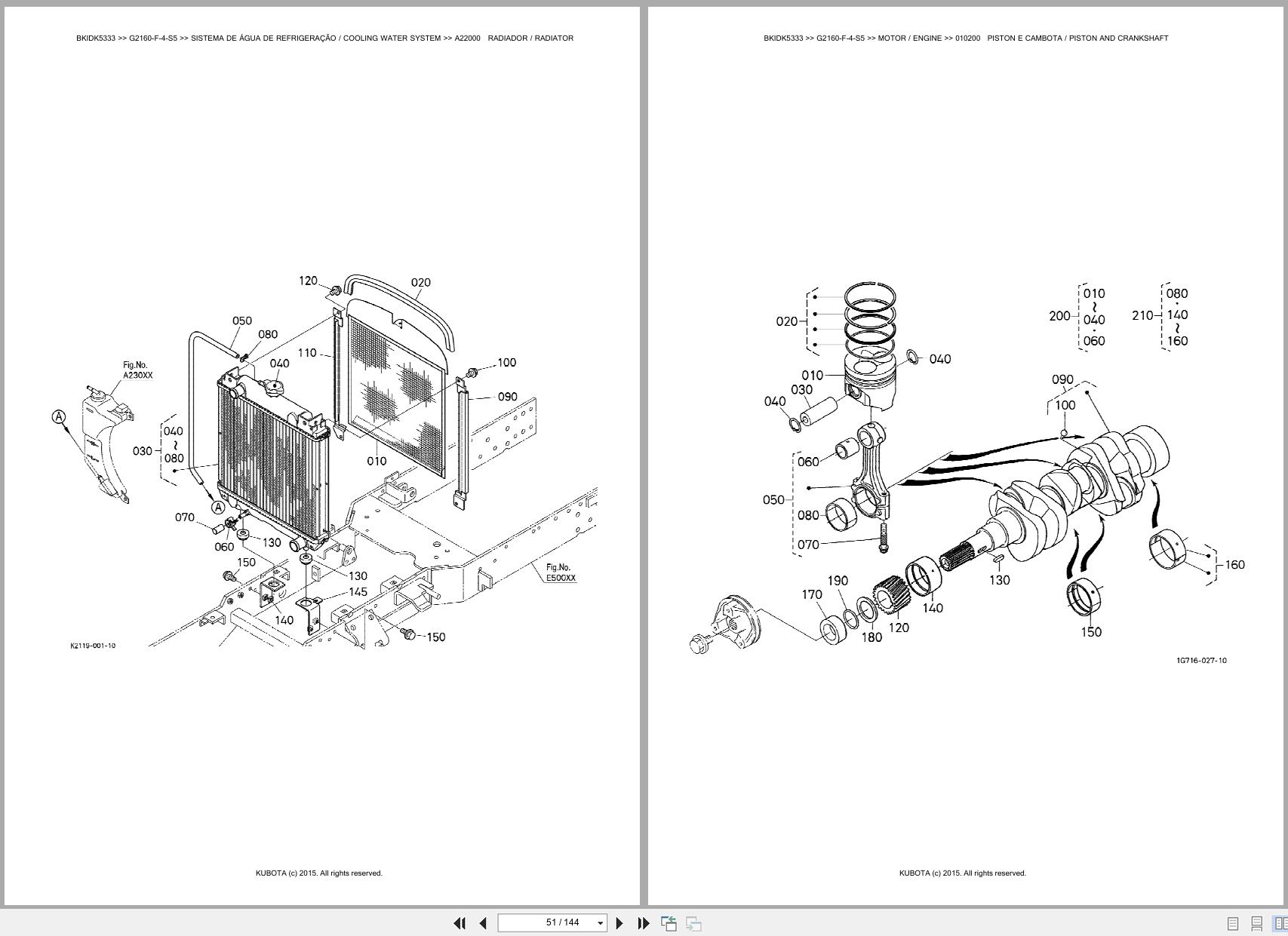 Kubota Garden Tractor G2160 F 4 S5 Spare Parts Catalog EN PT (2)