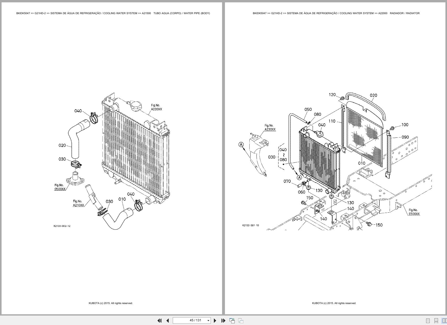 Kubota Garden Tractor G21HD 2 Spare Parts Catalog EN PT (2)