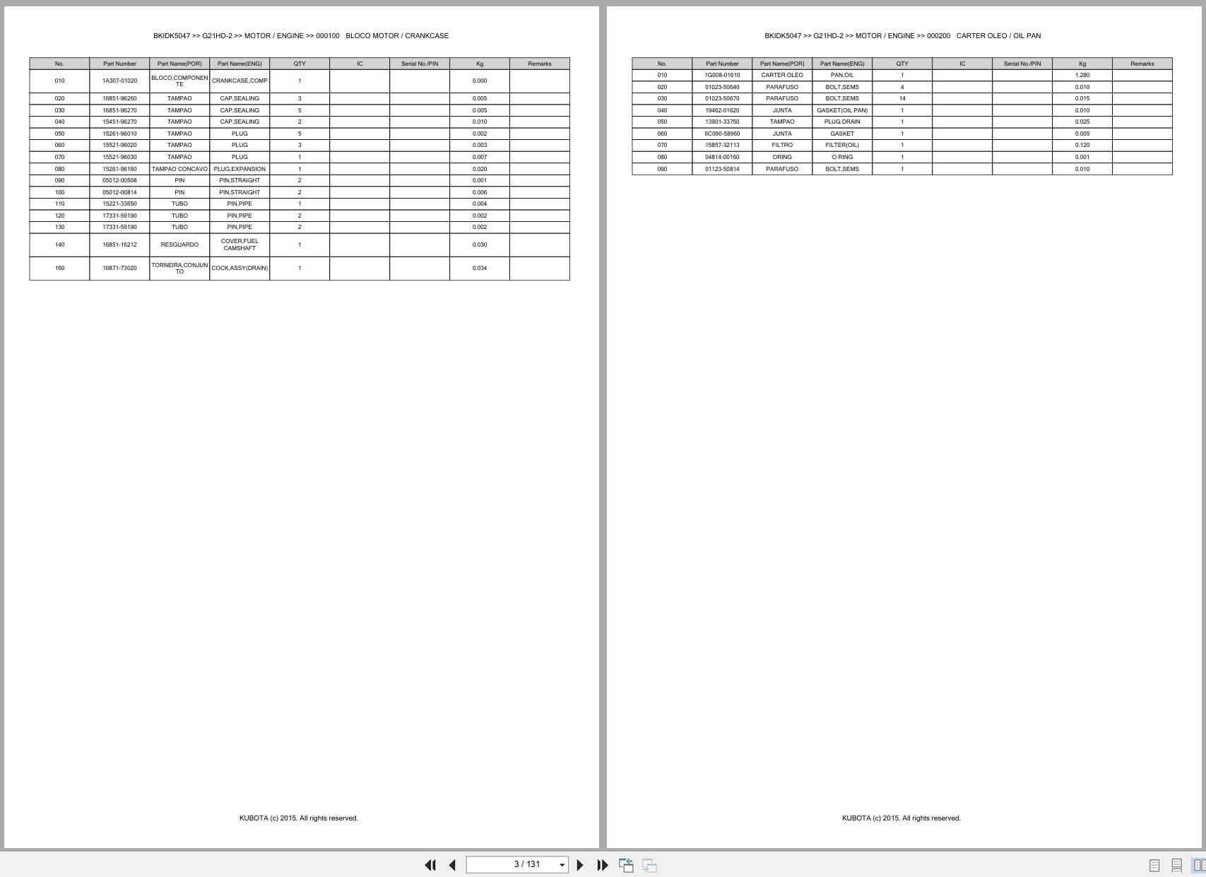 Kubota Garden Tractor G21HD 2 Spare Parts Catalog EN PT (3)
