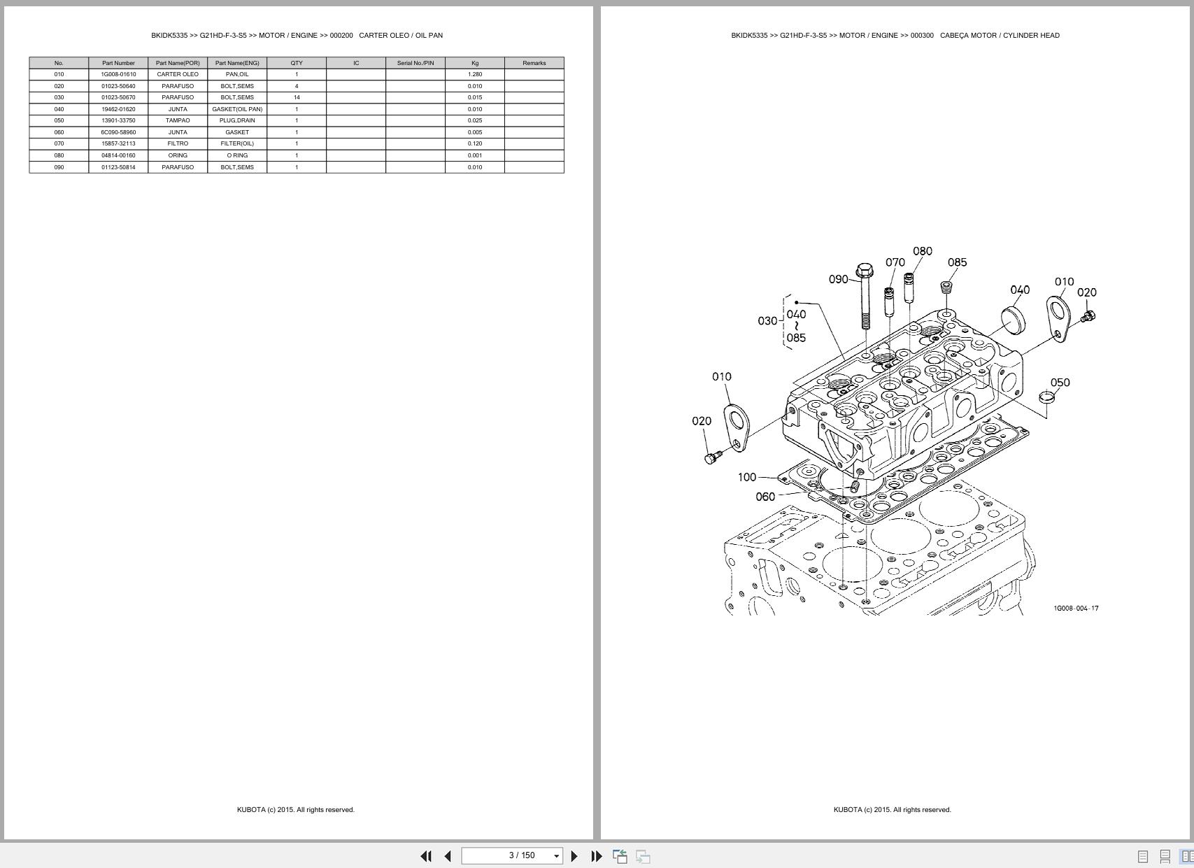 Kubota Garden Tractor G21HD F 3 S5 Spare Parts Catalog EN PT (3)