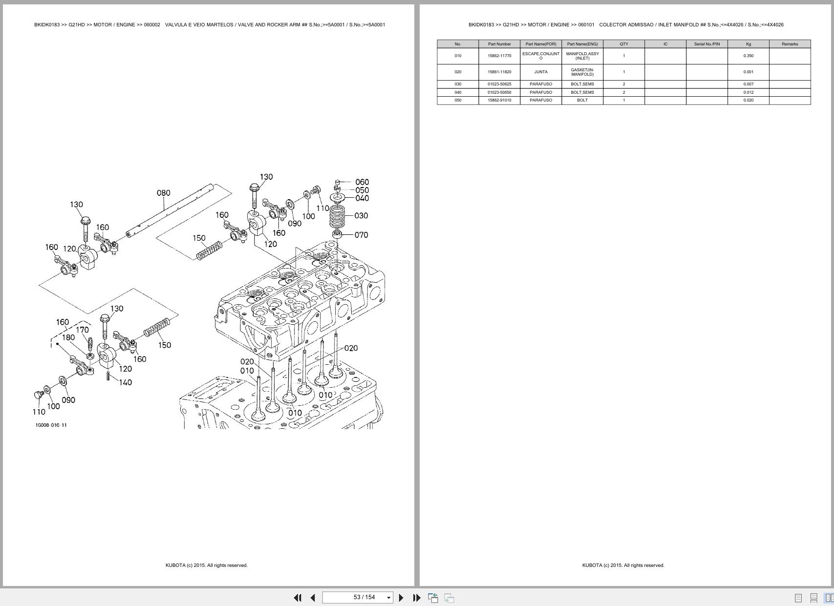 Kubota Garden Tractor G21HD Spare Parts Catalog EN PT (2)