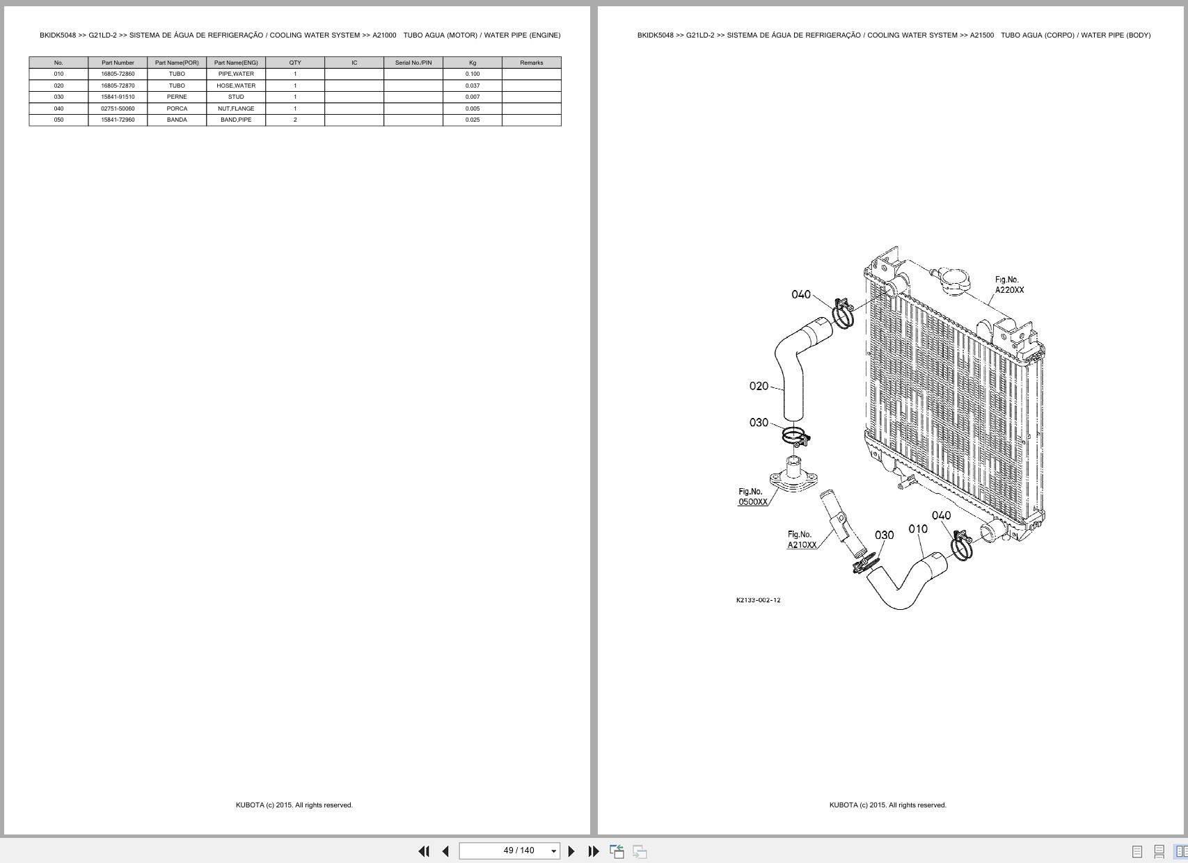 Kubota Garden Tractor G21LD 2 Spare Parts Catalog EN PT (2)