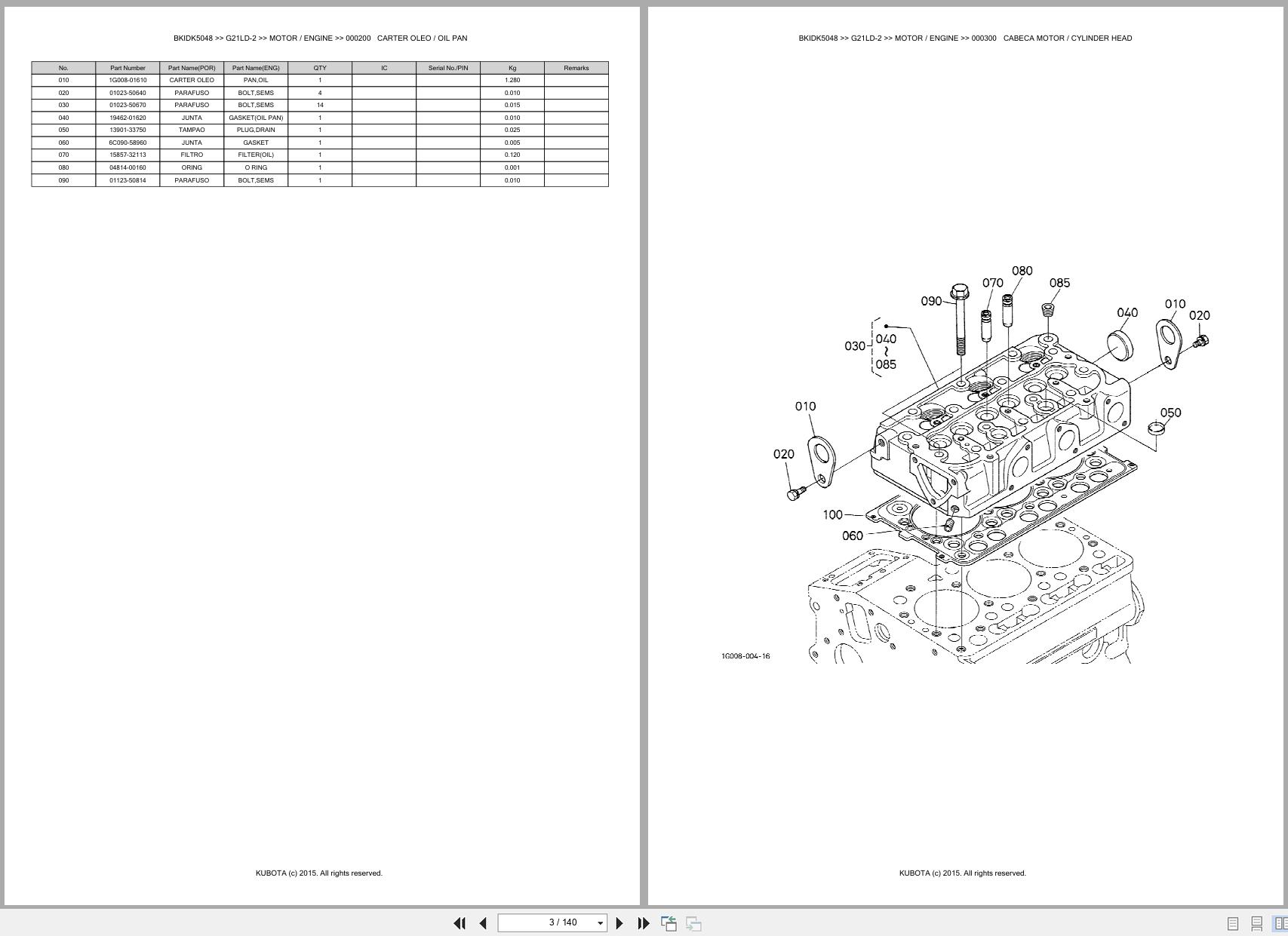 Kubota Garden Tractor G21LD 2 Spare Parts Catalog EN PT (3)
