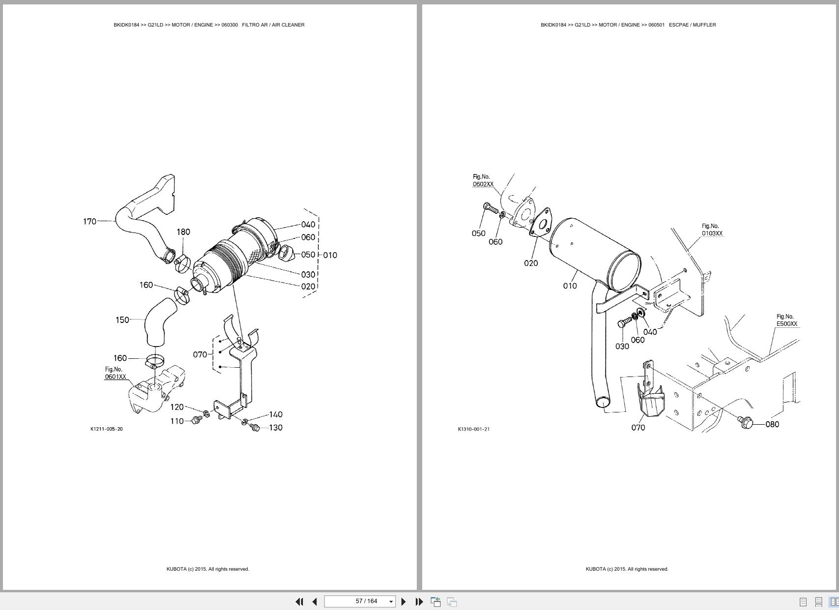 Kubota Garden Tractor G21LD Spare Parts Catalog EN PT (2)