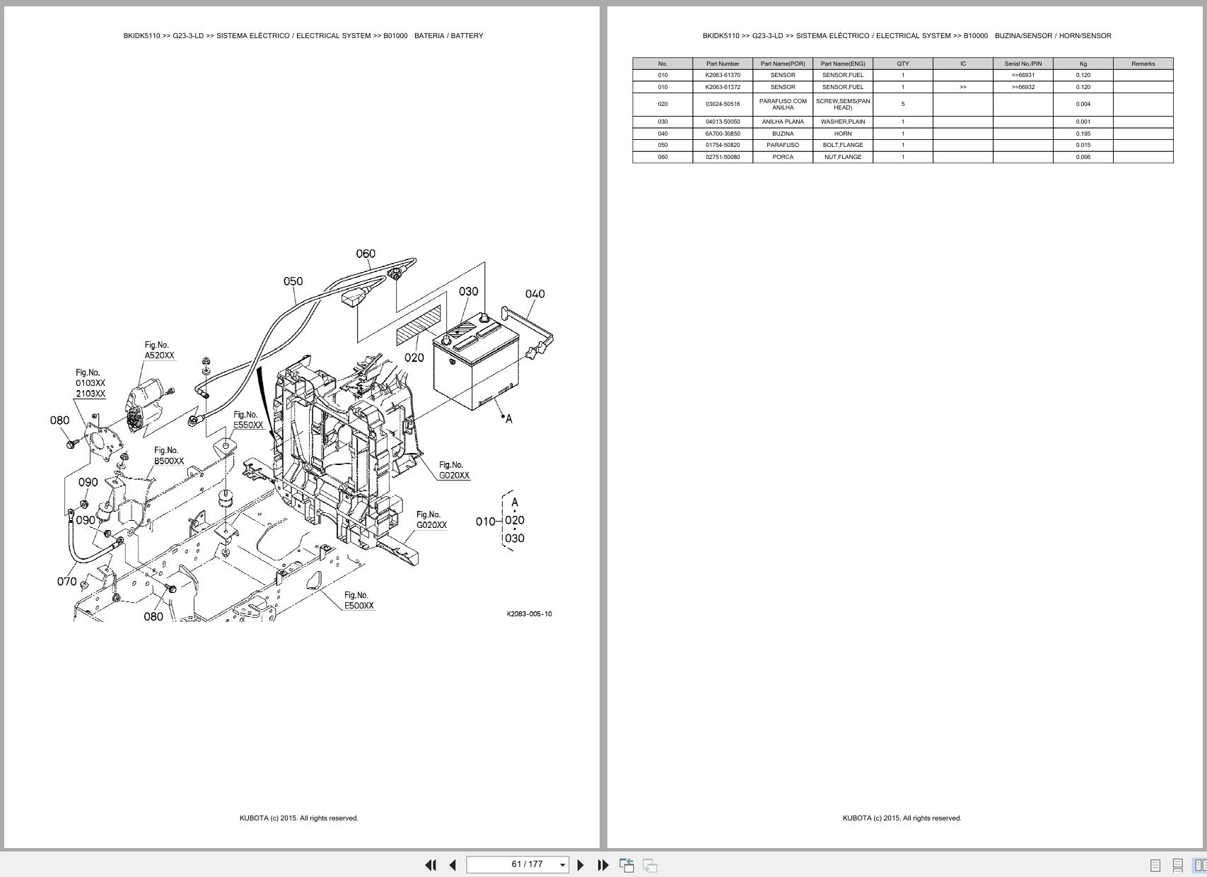 Kubota Garden Tractor G23 3 LD Spare Parts Catalog EN PT (2)