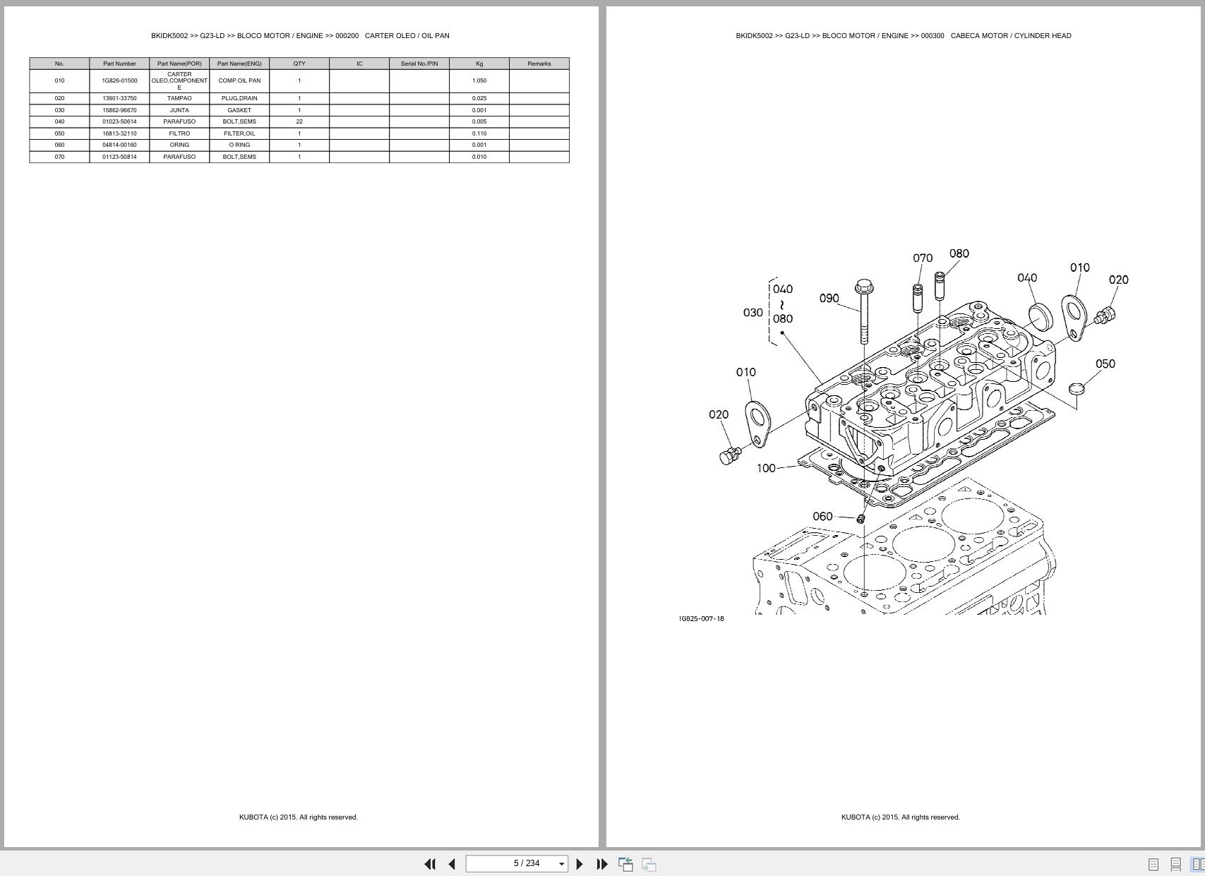 Kubota Garden Tractor G23 LD Spare Parts Catalog EN PT (3)