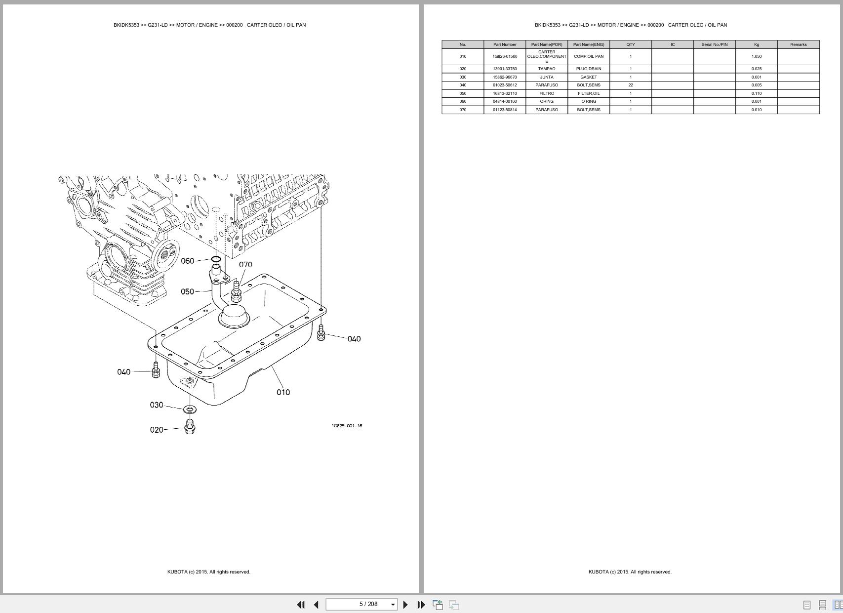 Kubota Garden Tractor G231 LD Spare Parts Catalog EN PT (3)