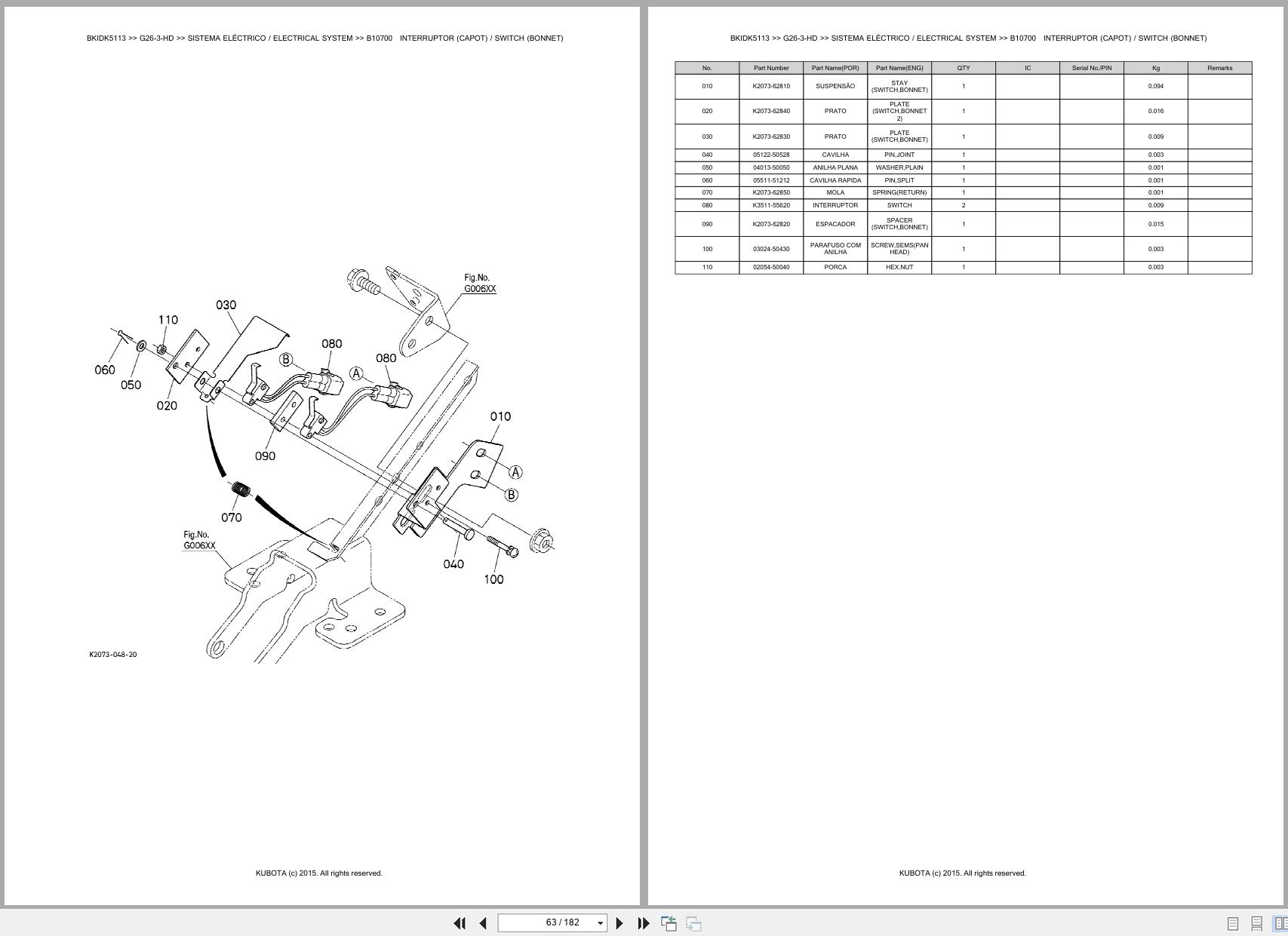 Kubota Garden Tractor G26 3 HD Spare Parts Catalog EN PT (2)