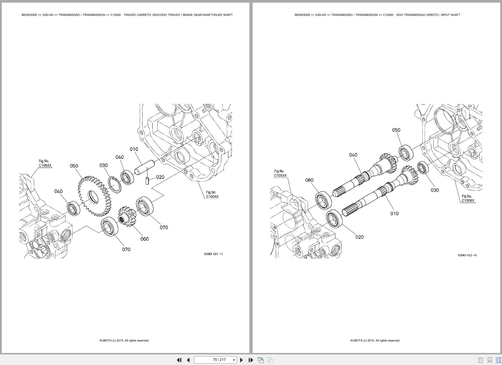 Kubota Garden Tractor G26 HD Spare Parts Catalog EN PT (2)