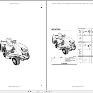 Kubota Lawn Garden Tractor GR1600EC Spare Parts Catalog EN PT (1)