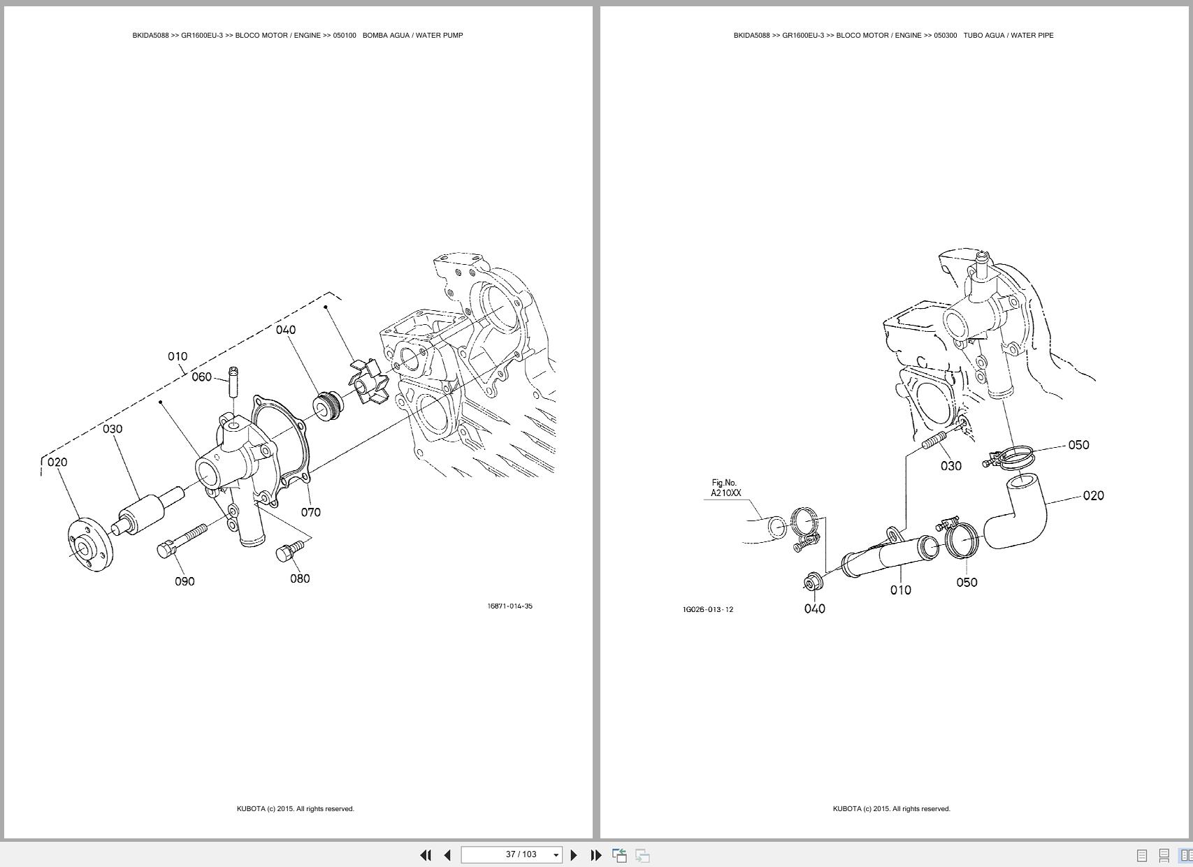 Kubota Lawn Garden Tractor GR1600EU 3 Spare Parts Catalog EN PT (2)