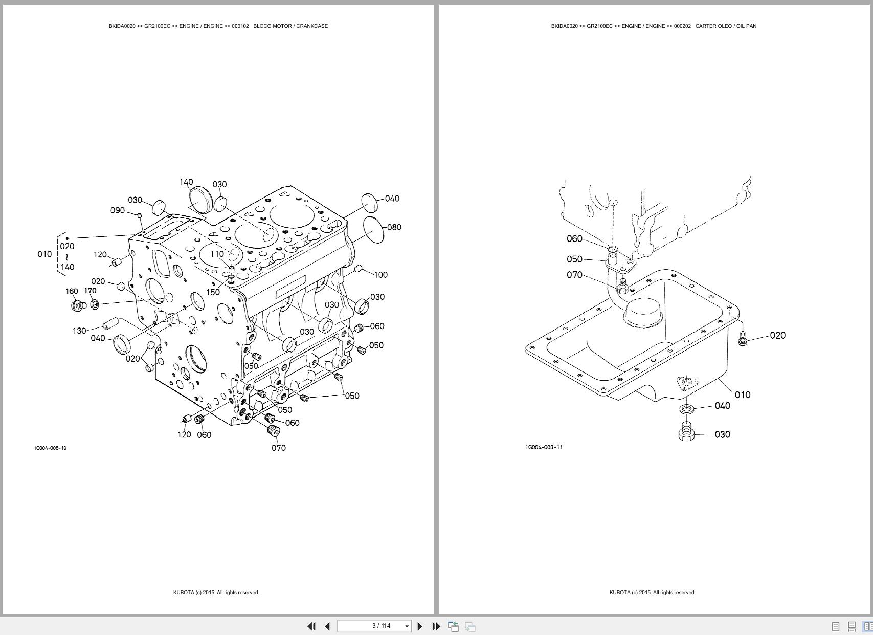 Kubota Lawn Garden Tractor GR2100EC Spare Parts Catalog EN PT (3)