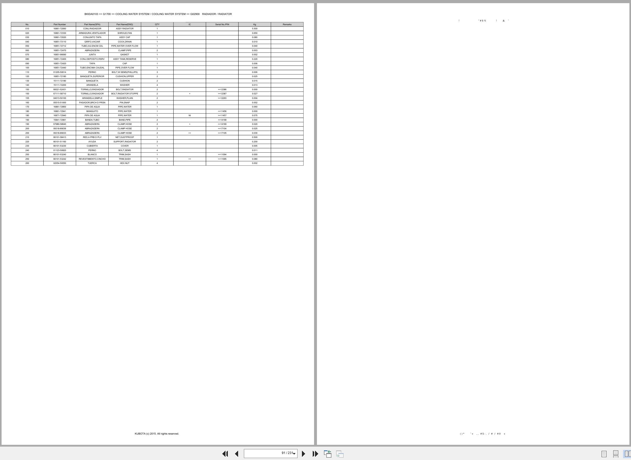 Kubota Lawn Mower G1700 Spare Parts Catalog EN ES (2)