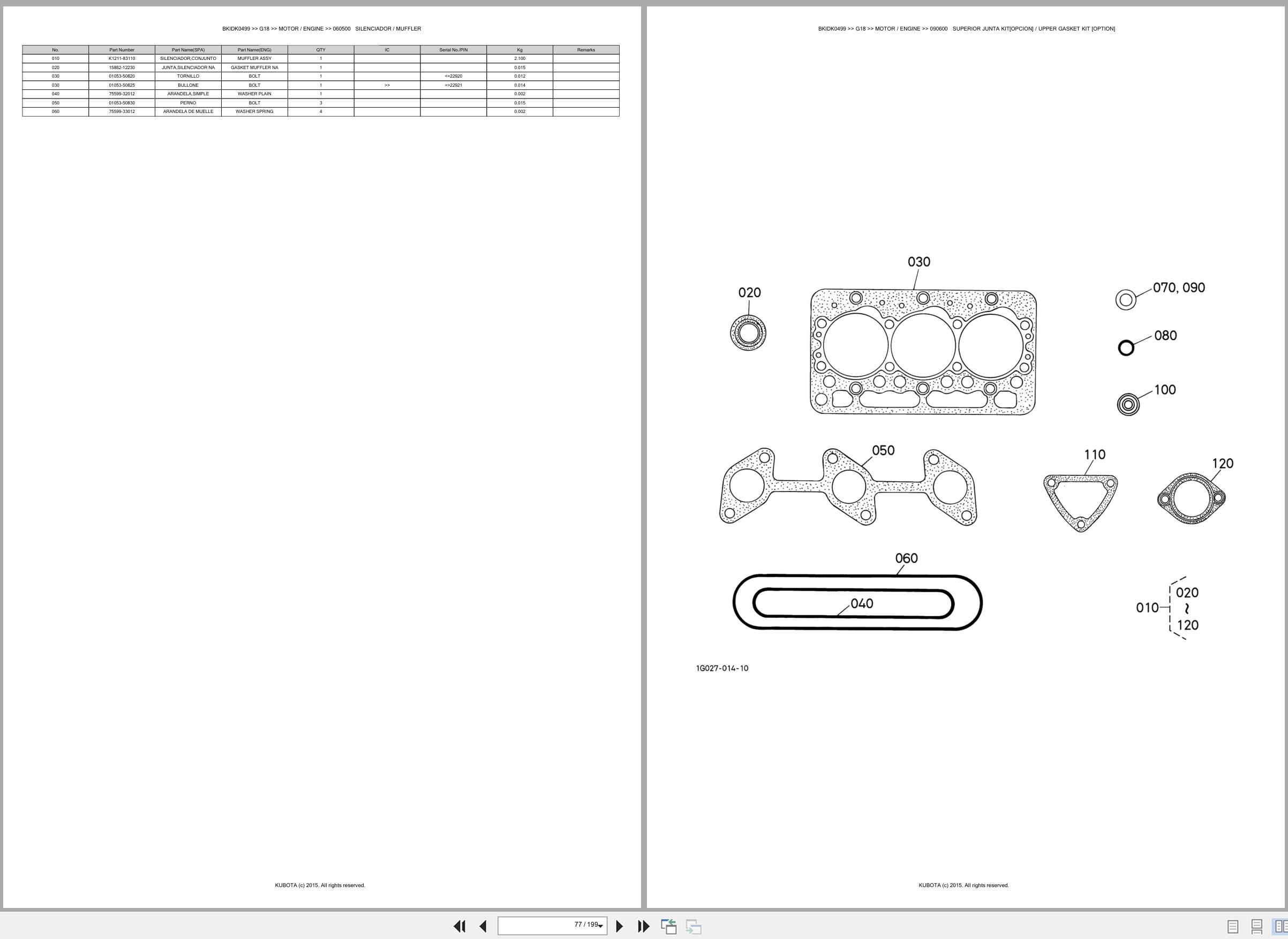 Kubota Lawn Mower G18 Spare Parts Catalog EN ES (2)