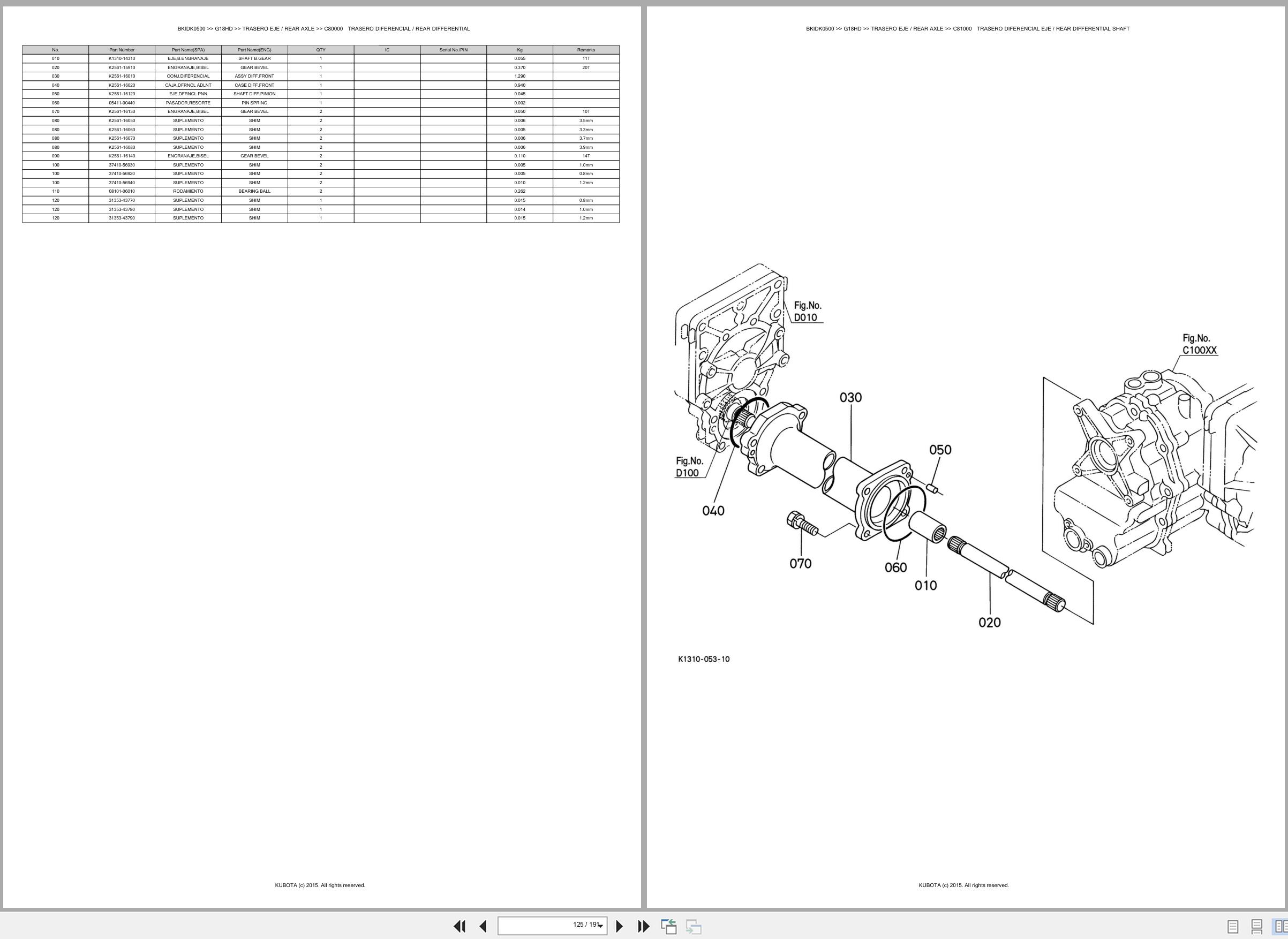 Kubota Lawn Mower G18HD Spare Parts Catalog EN ES (3)