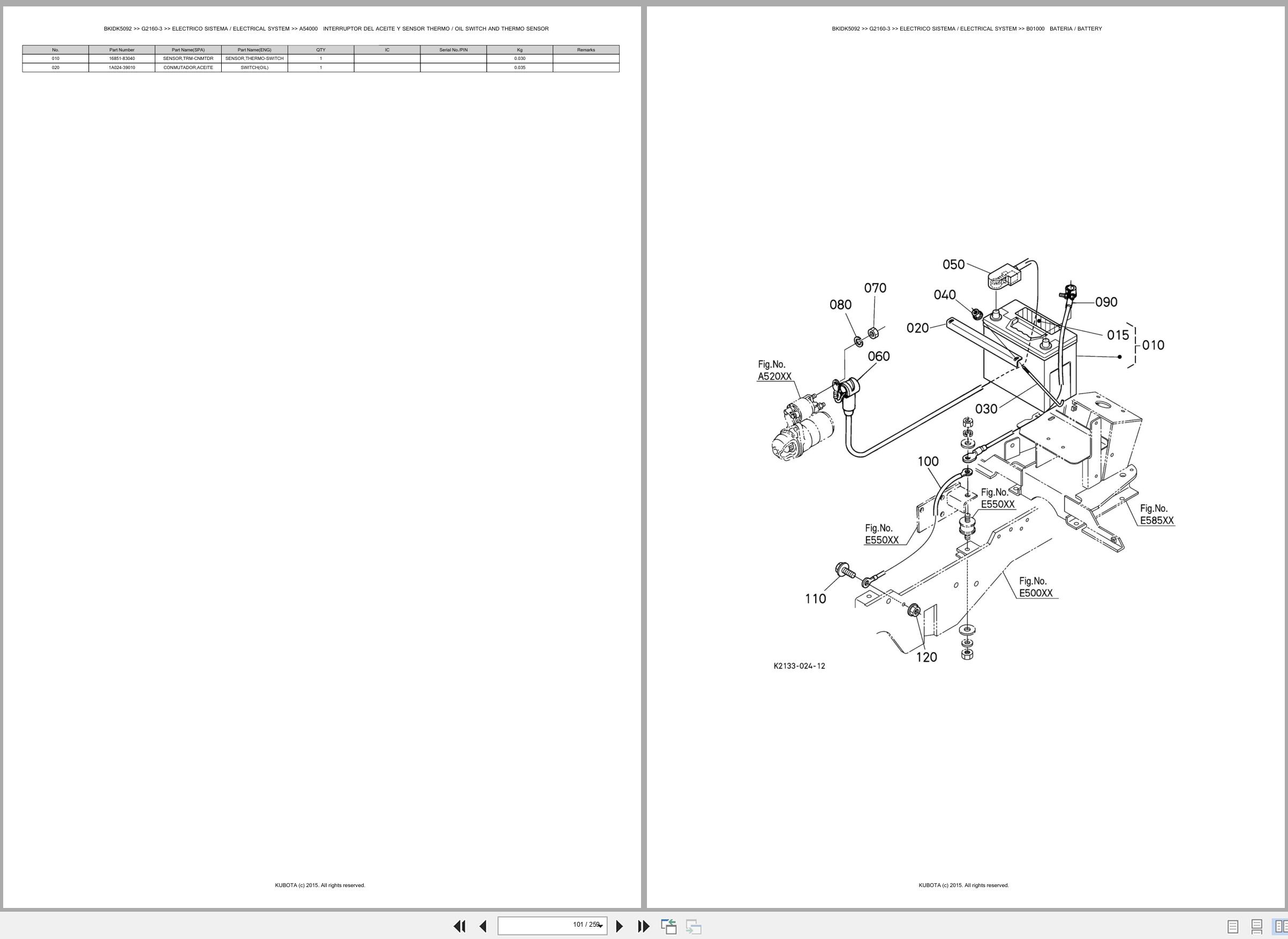 Kubota Lawn Mower G2160 3 Spare Parts Catalog EN ES (2)