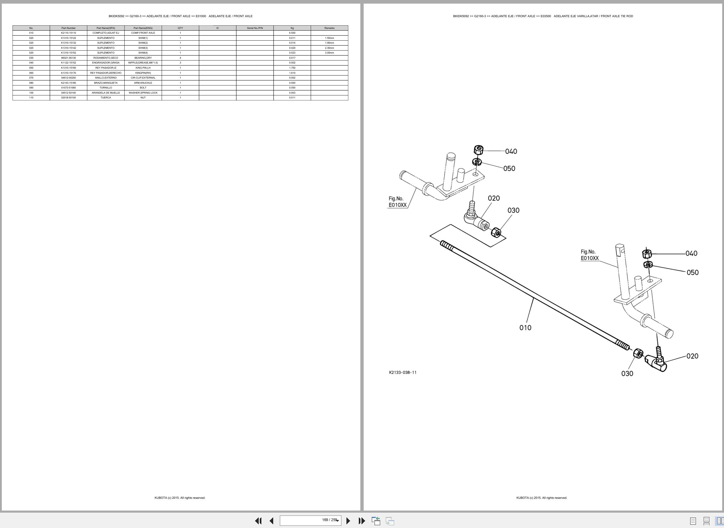 Kubota Lawn Mower G2160 3 Spare Parts Catalog EN ES (3)