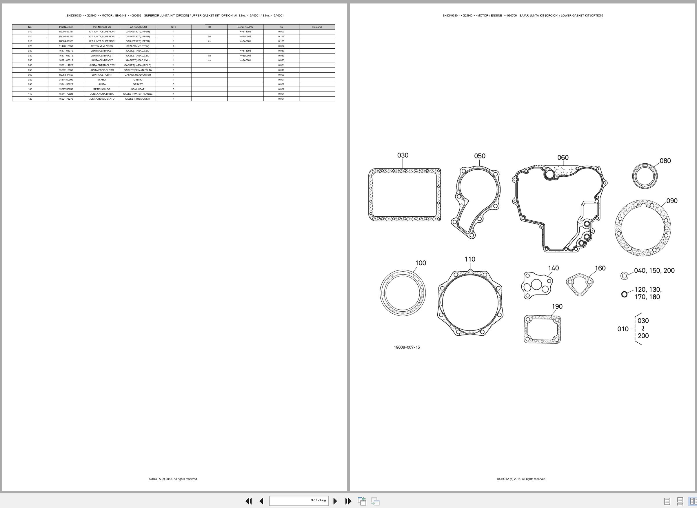 Kubota Lawn Mower G21HD Spare Parts Catalog EN ES (2)