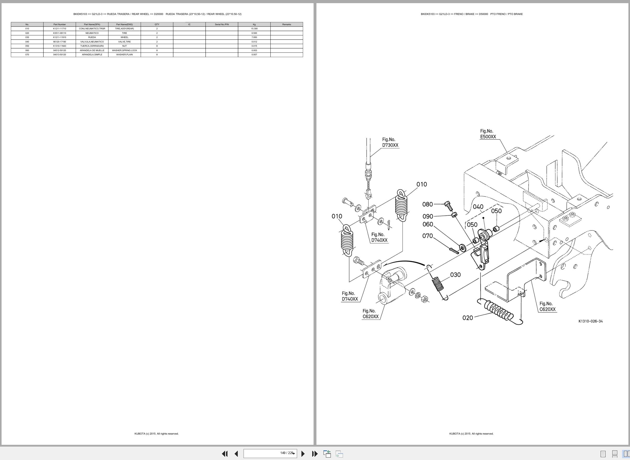Kubota Lawn Mower G21LD 3 Spare Parts Catalog EN ES (3)