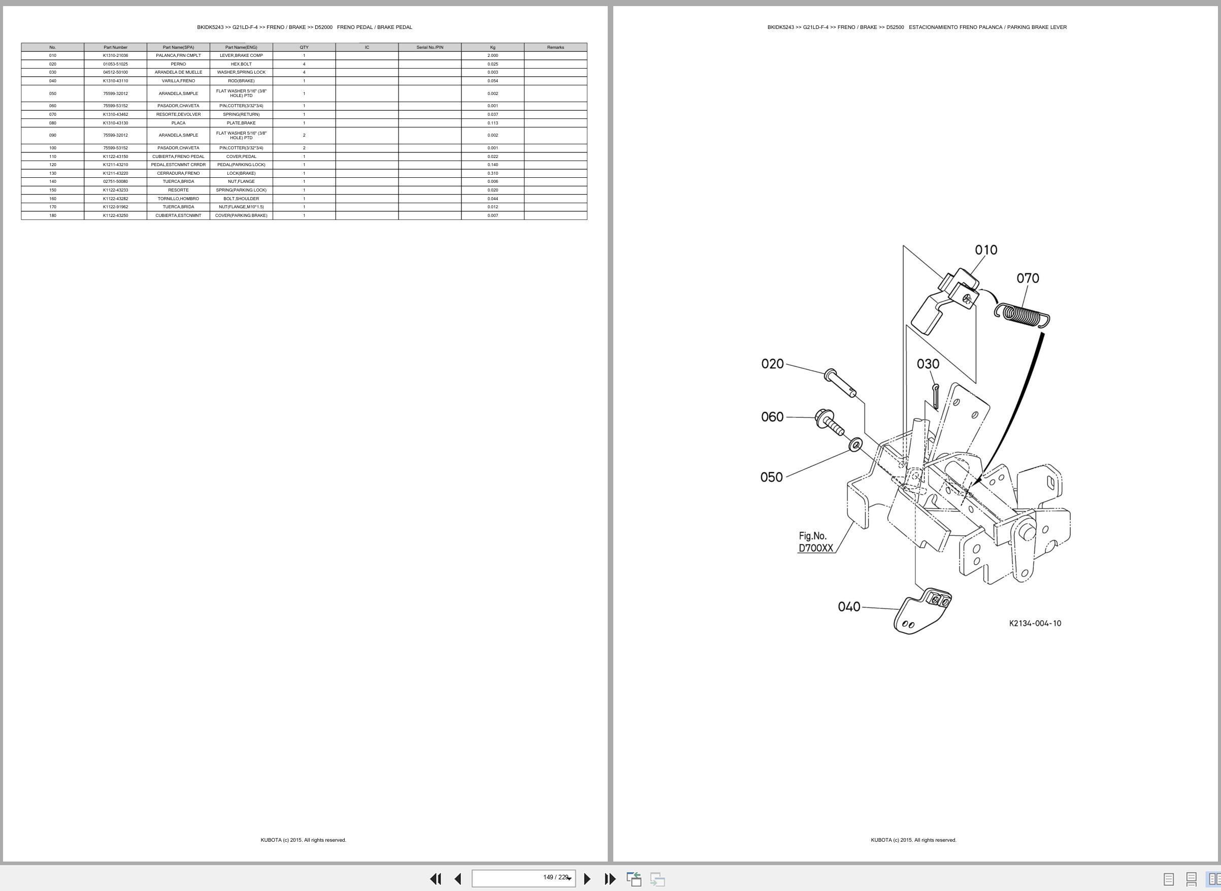 Kubota Lawn Mower G21LD F 4 Spare Parts Catalog EN ES (3)