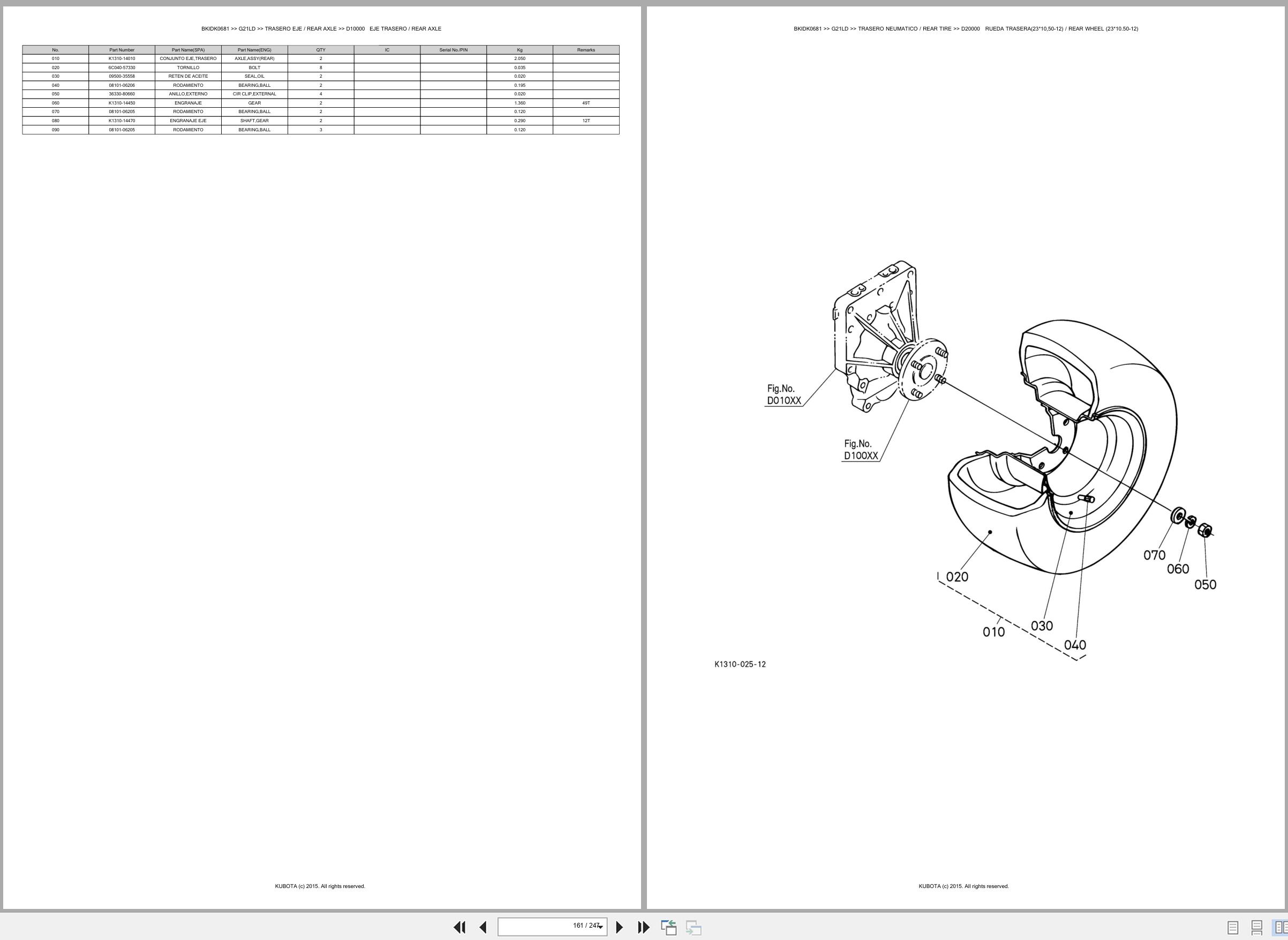 Kubota Lawn Mower G21LD Spare Parts Catalog EN ES (3)