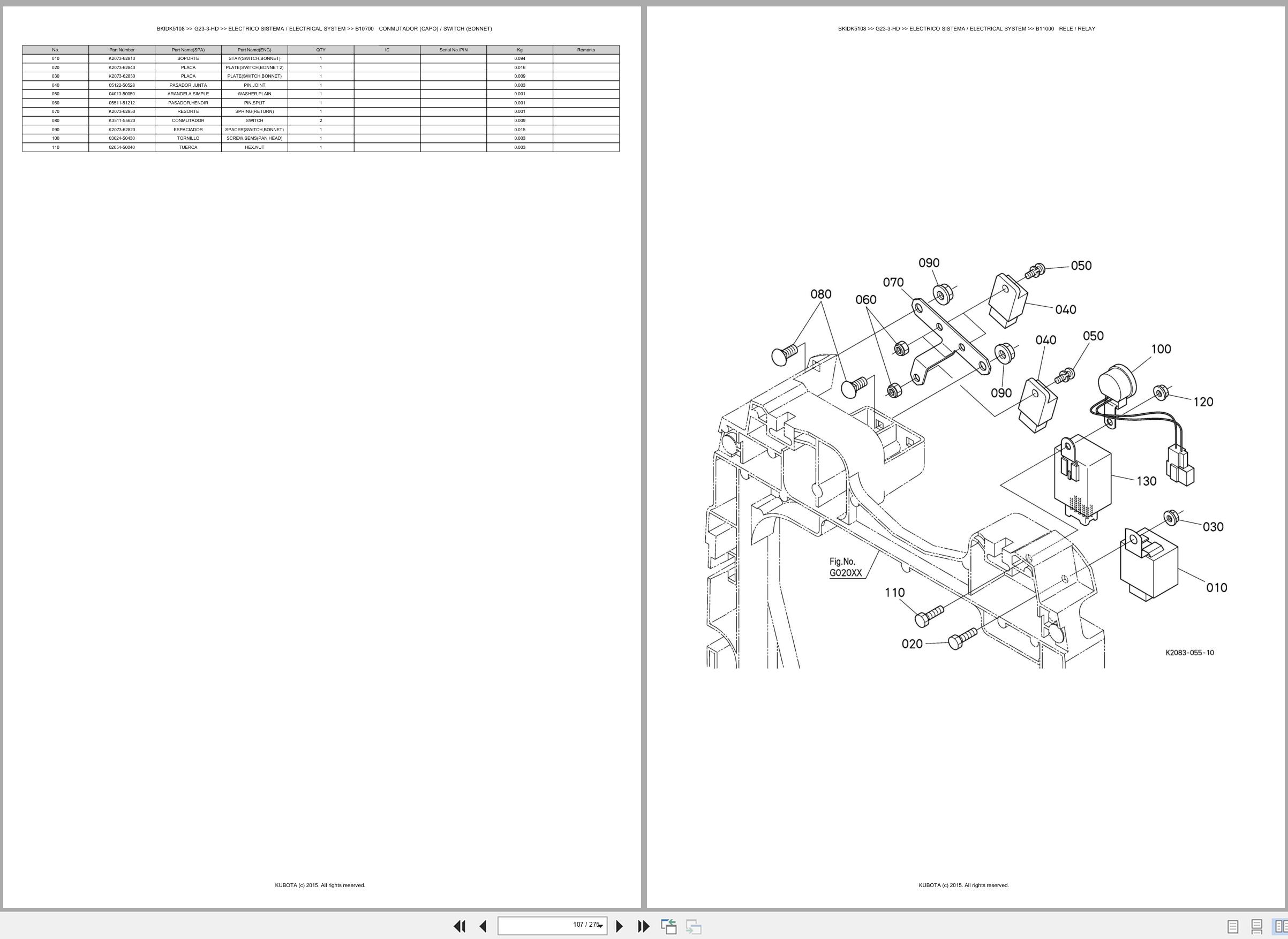 Kubota Lawn Mower G23 3 HD Spare Parts Catalog EN ES (2)