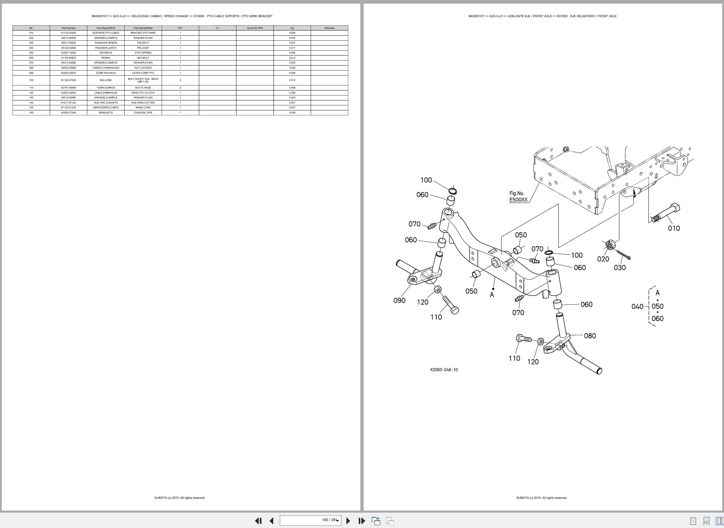 Kubota Lawn Mower G23 3 LD Spare Parts Catalog EN ES (3)