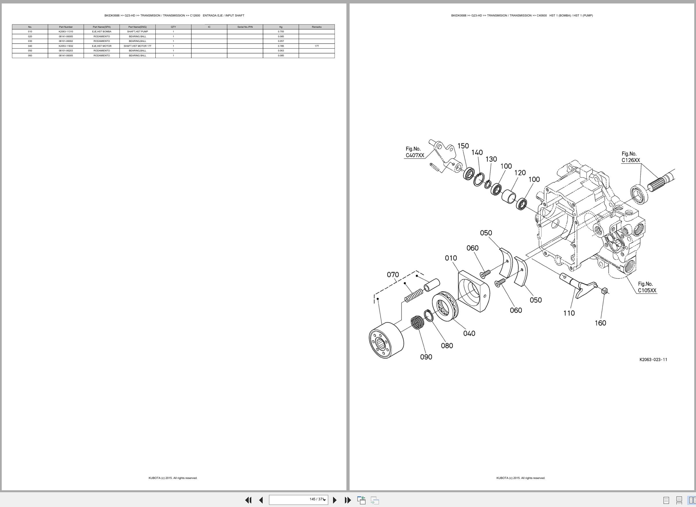 Kubota Lawn Mower G23 HD Spare Parts Catalog EN ES (2)