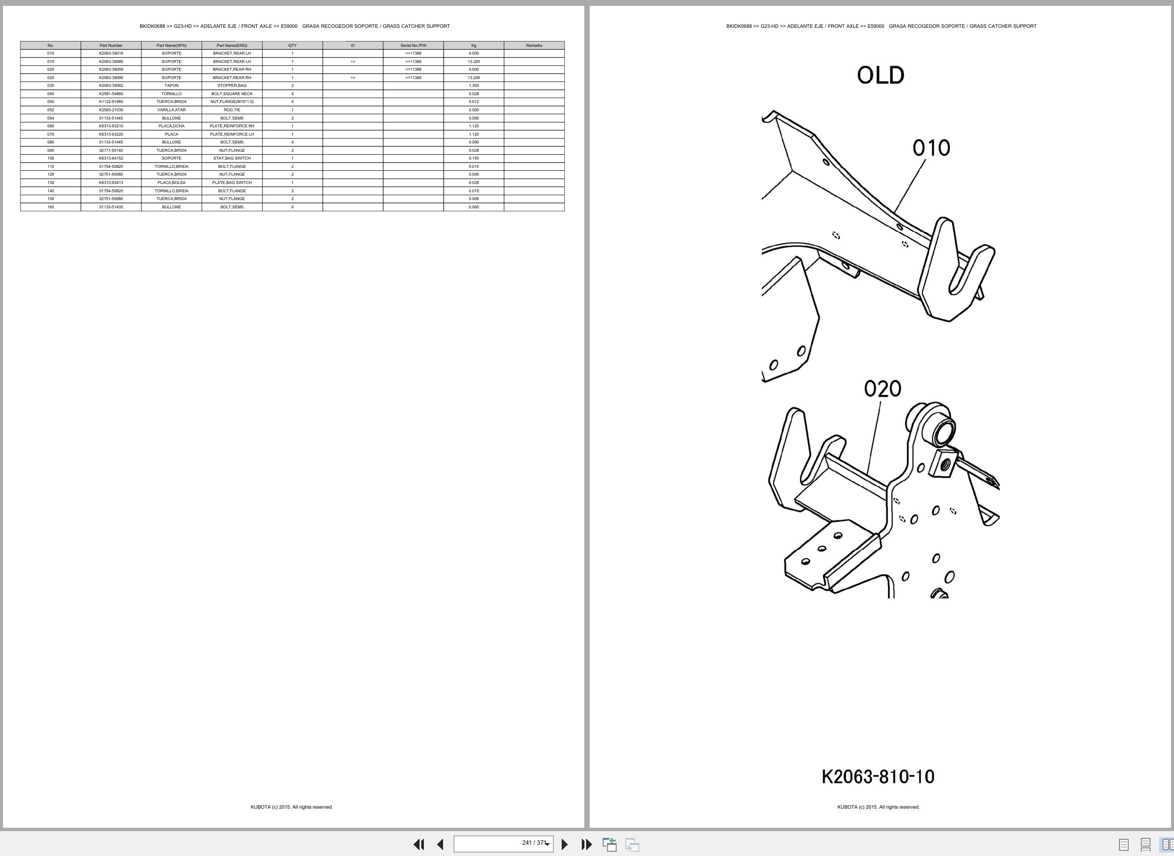 Kubota Lawn Mower G23 HD Spare Parts Catalog EN ES (3)