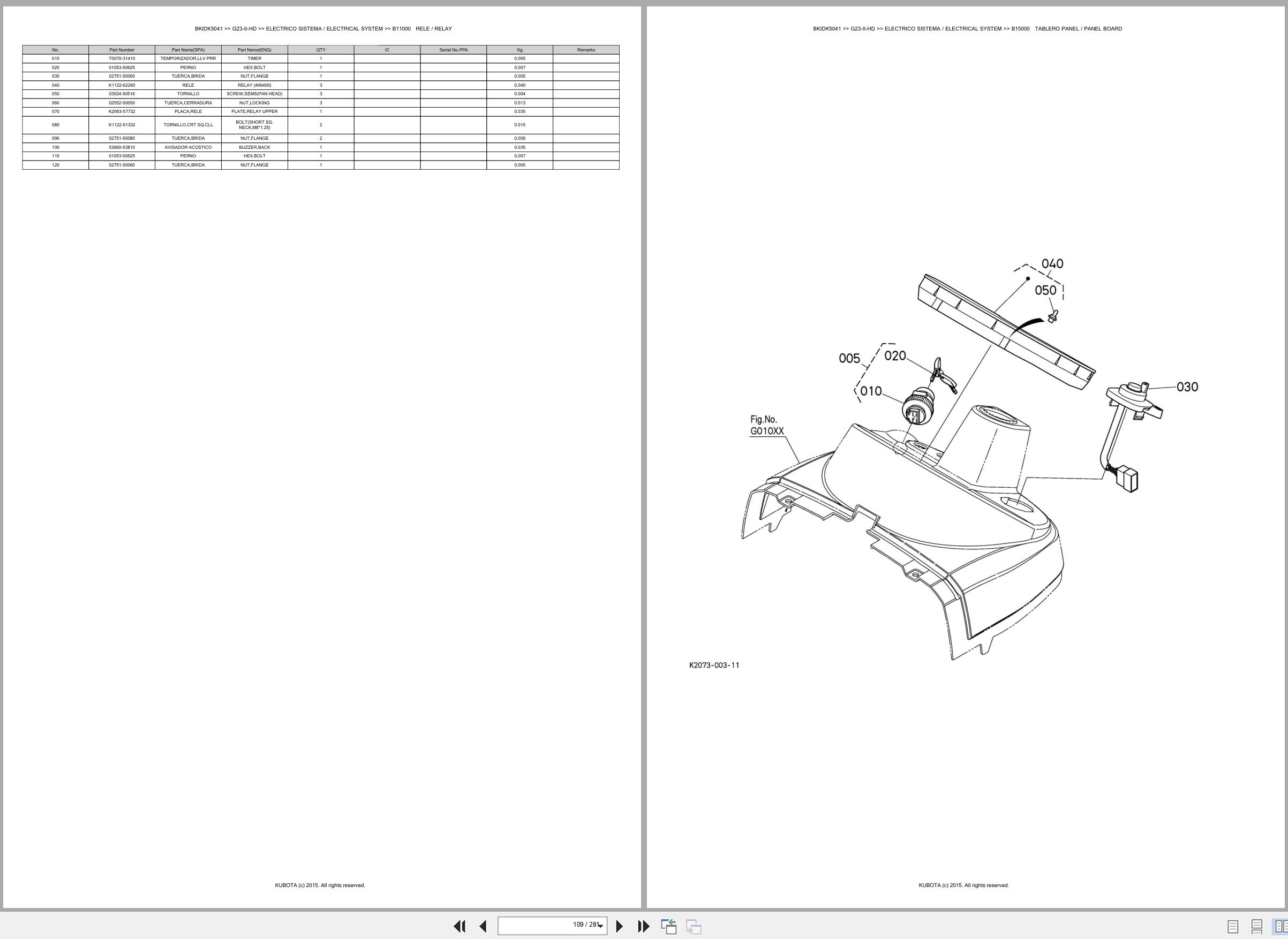 Kubota Lawn Mower G23 II HD Spare Parts Catalog EN ES (2)