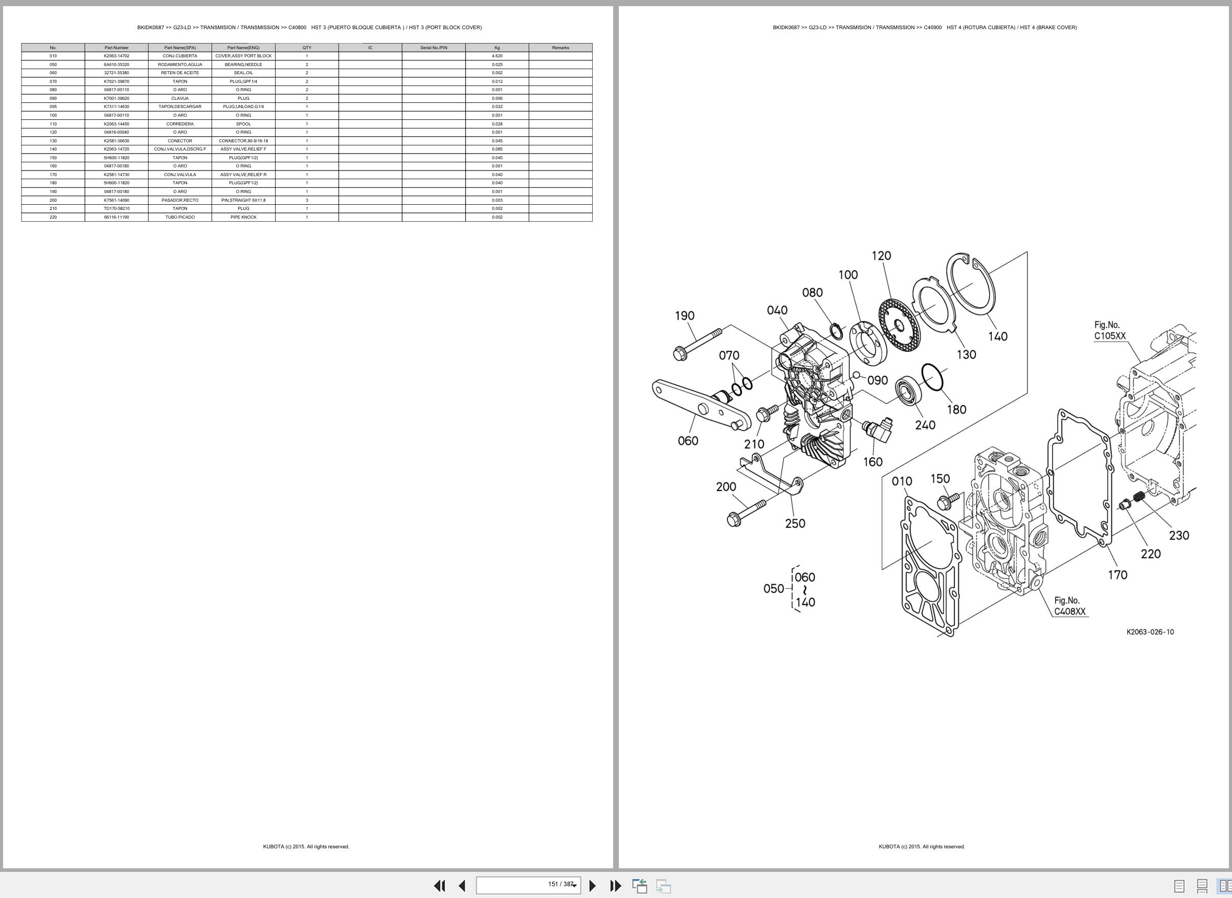 Kubota Lawn Mower G23 LD Spare Parts Catalog EN ES (2)