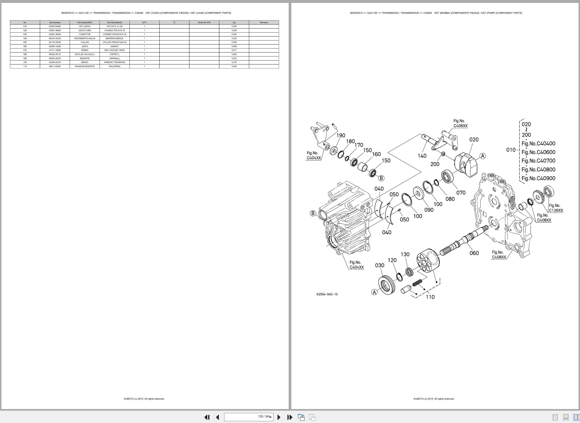 Kubota Lawn Mower G231 HD Spare Parts Catalog EN ES (2)