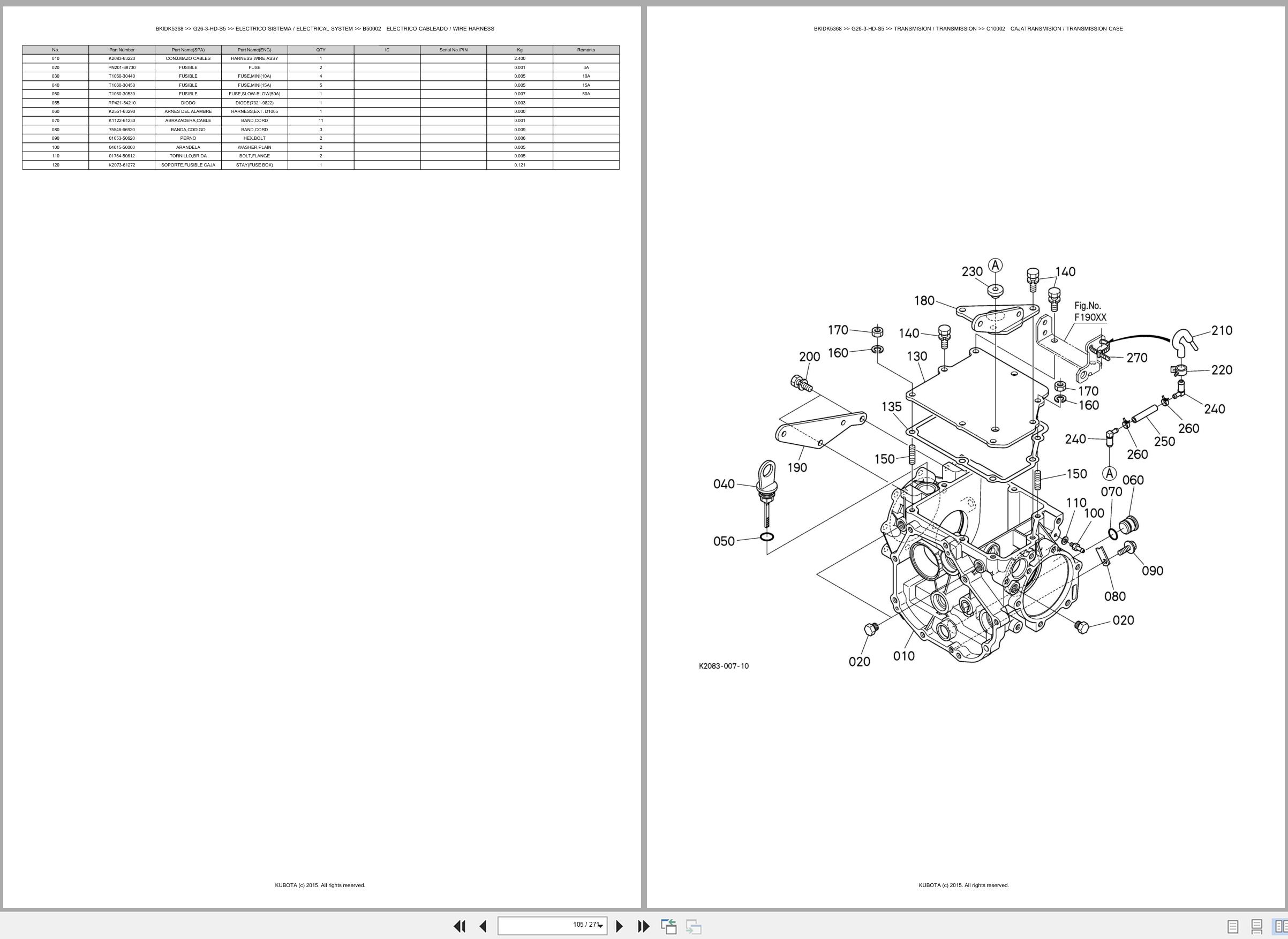 Kubota Lawn Mower G26 3 HD S5 Spare Parts Catalog EN ES (2)