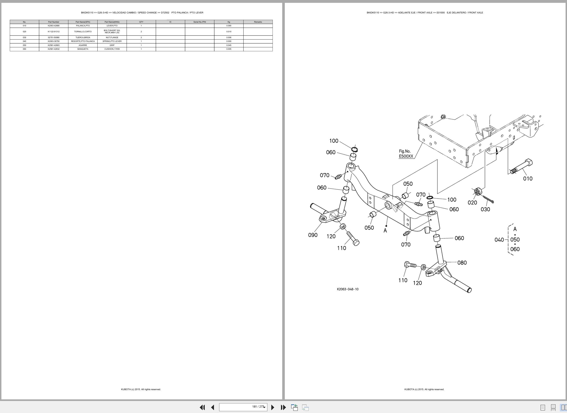 Kubota Lawn Mower G26 3 HD Spare Parts Catalog EN ES (3)