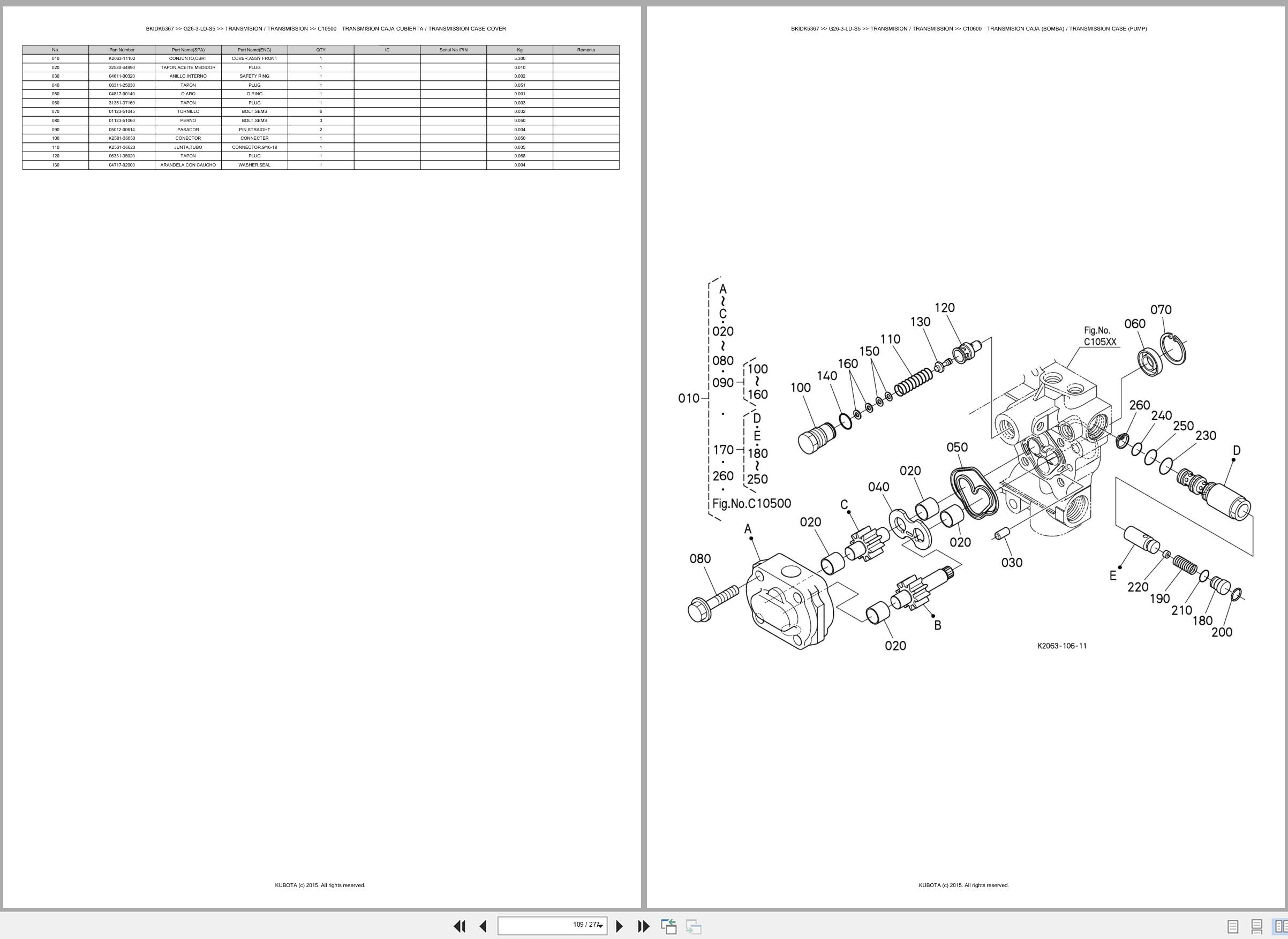 Kubota Lawn Mower G26 3 LD S5 Spare Parts Catalog EN ES (2)