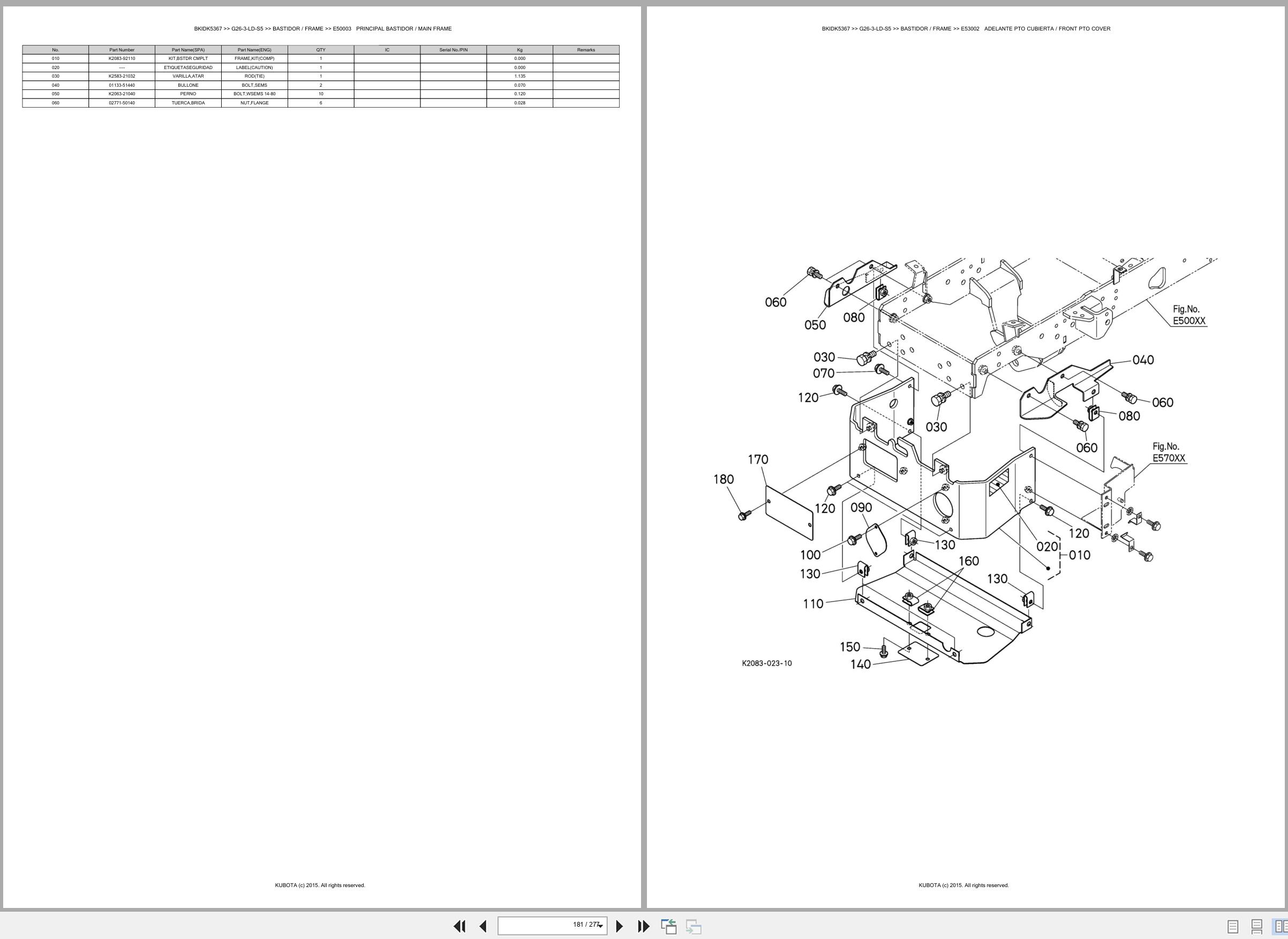 Kubota Lawn Mower G26 3 LD S5 Spare Parts Catalog EN ES (3)