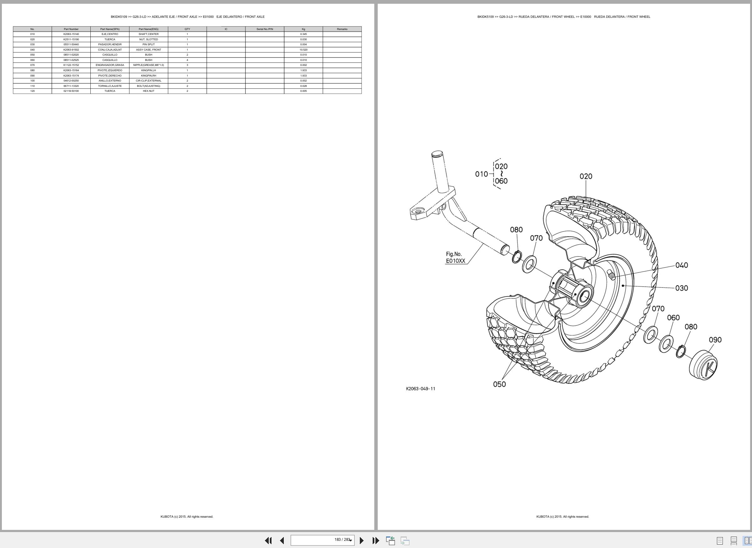 Kubota Lawn Mower G26 3 LD Spare Parts Catalog EN ES (3)