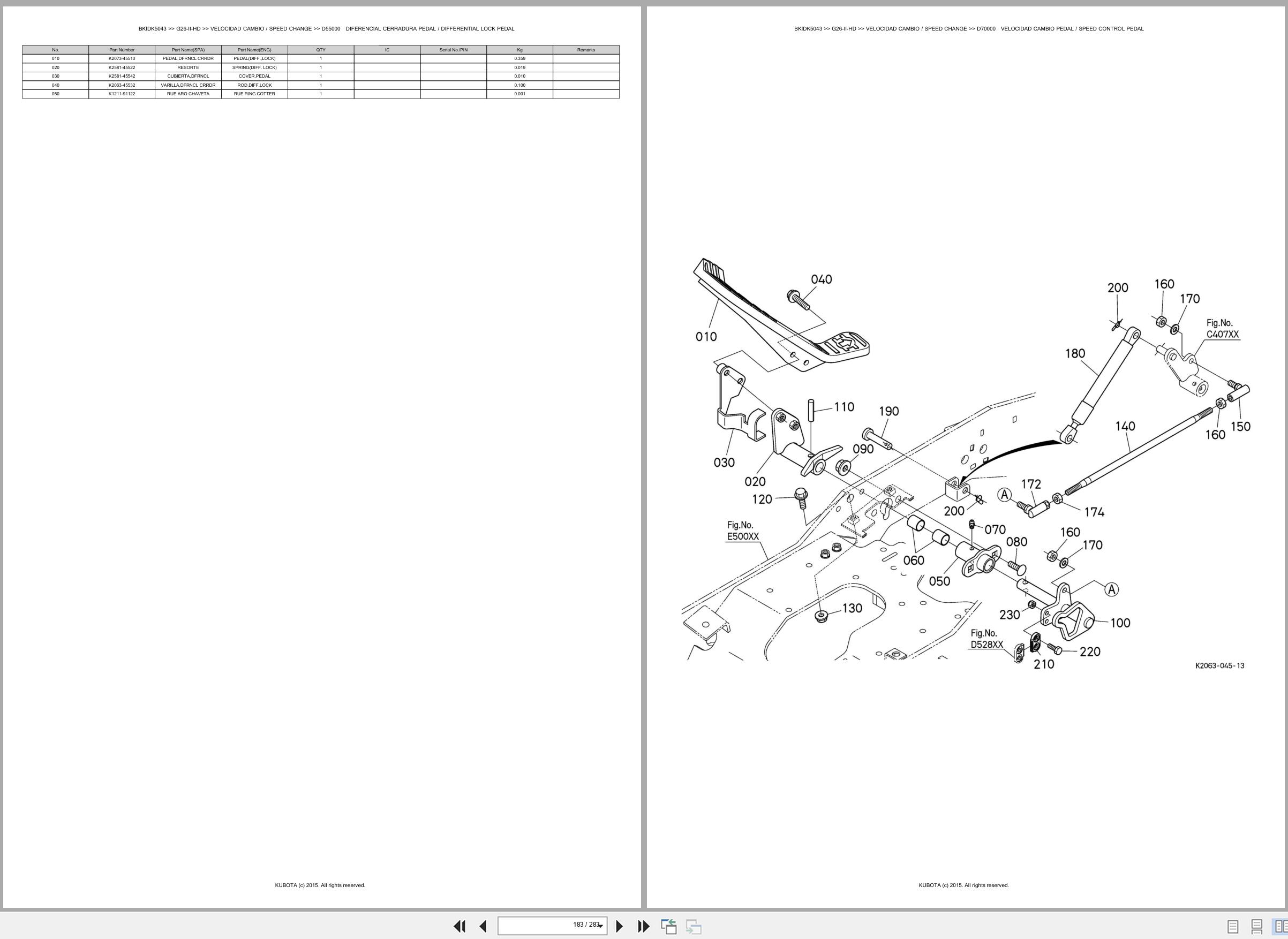 Kubota Lawn Mower G26 II HD Spare Parts Catalog EN ES (3)