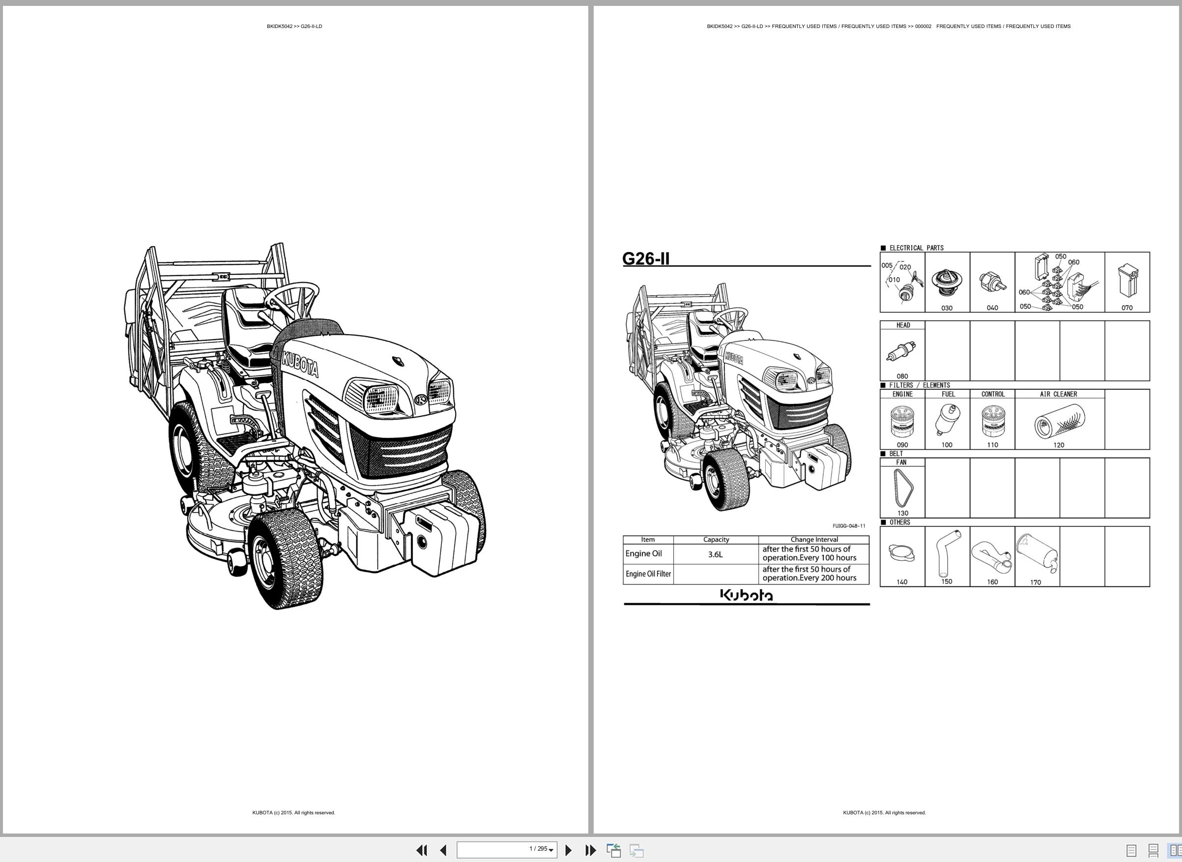 Kubota Lawn Mower G26 II LD Spare Parts Catalog EN ES (1)